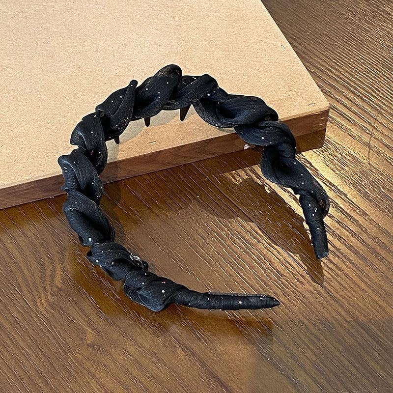 Elegant Headband, Set of 2 Headband with Shark Tooth Comb, Hair Band with Clips, Plastic Wavy Hair Comb for Women, Girls Set Hair Accessories