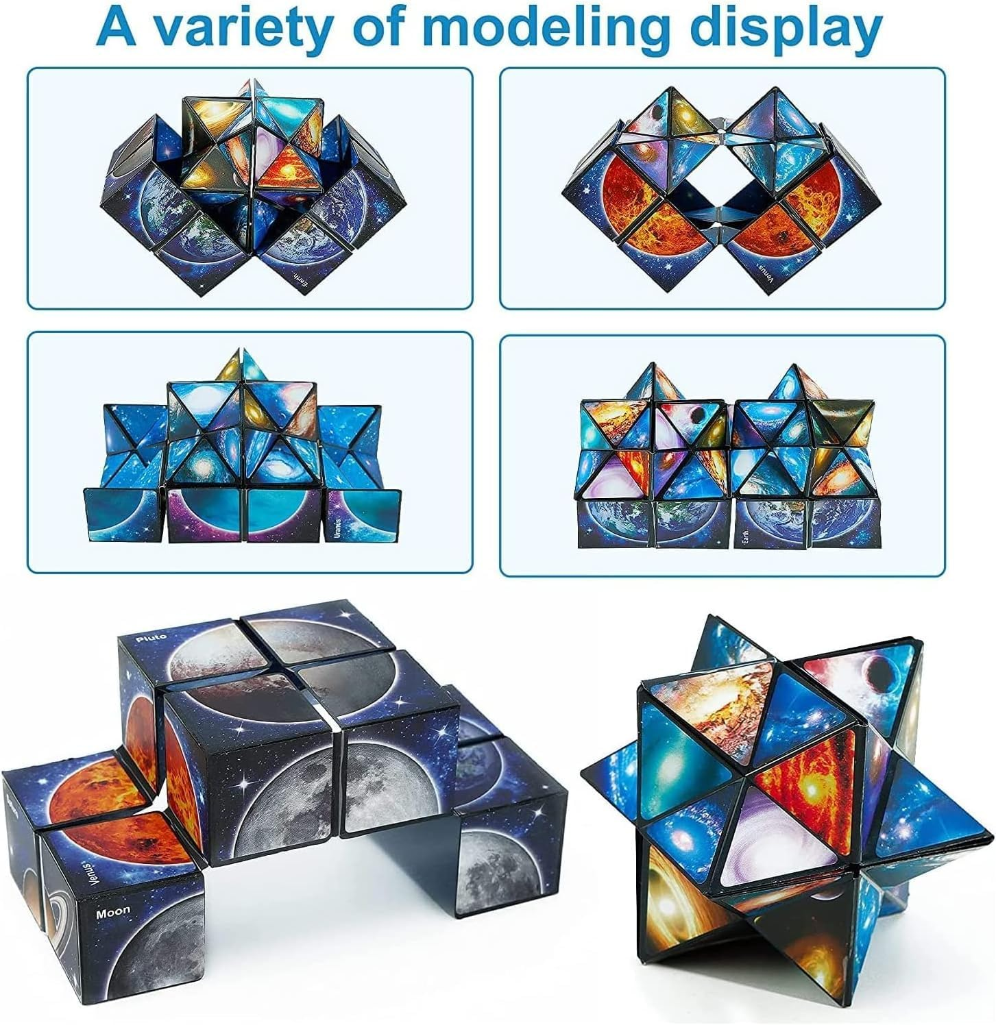 Star Cube Magic Cube 2 in 1 Set, Yoshimoto Cube Infinity Magic 3D Puzzle Cubes, Brain Development Puzzle Games for Children and Adults image number 2