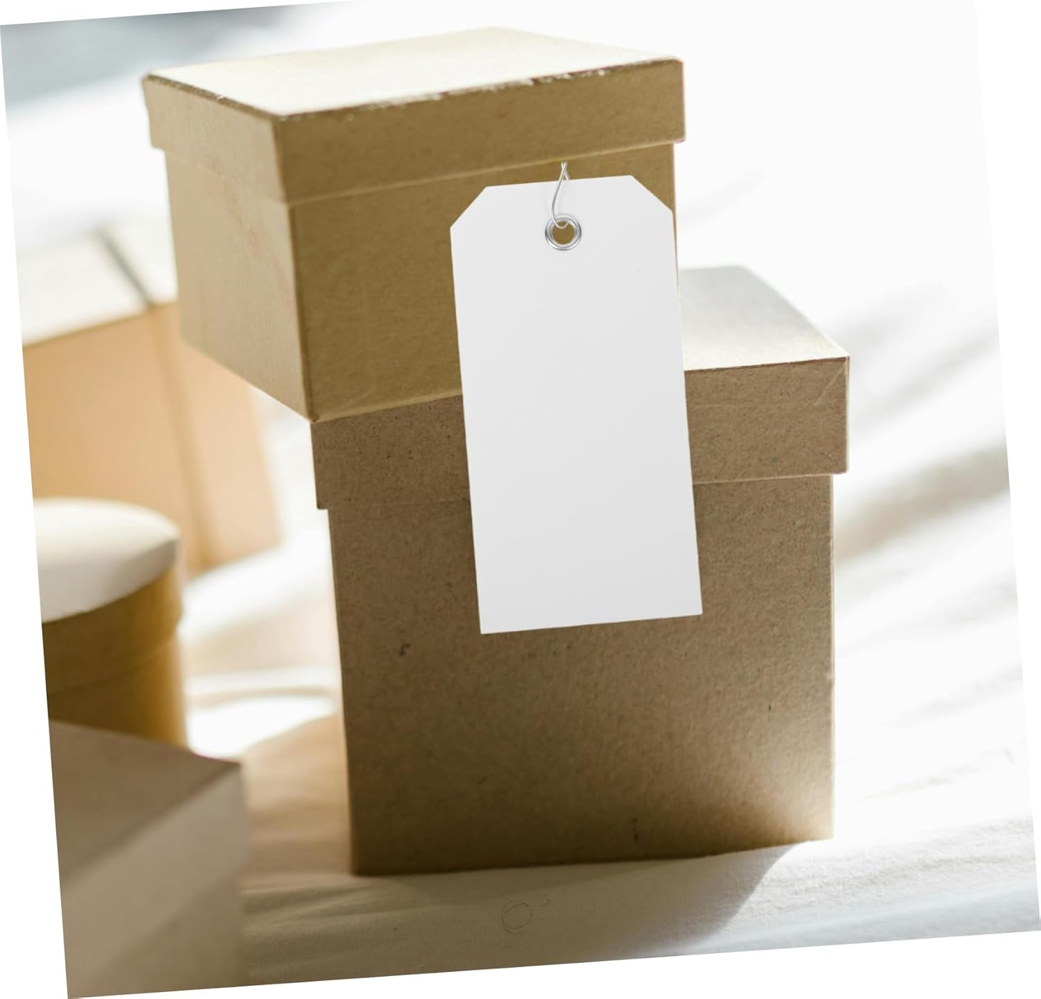 FUNOMOCYA 100Pcs Blank Luggage Tags Wire Writable Hanging Labels for Suitcases Travel Essentials Suitcase Tags image number 3