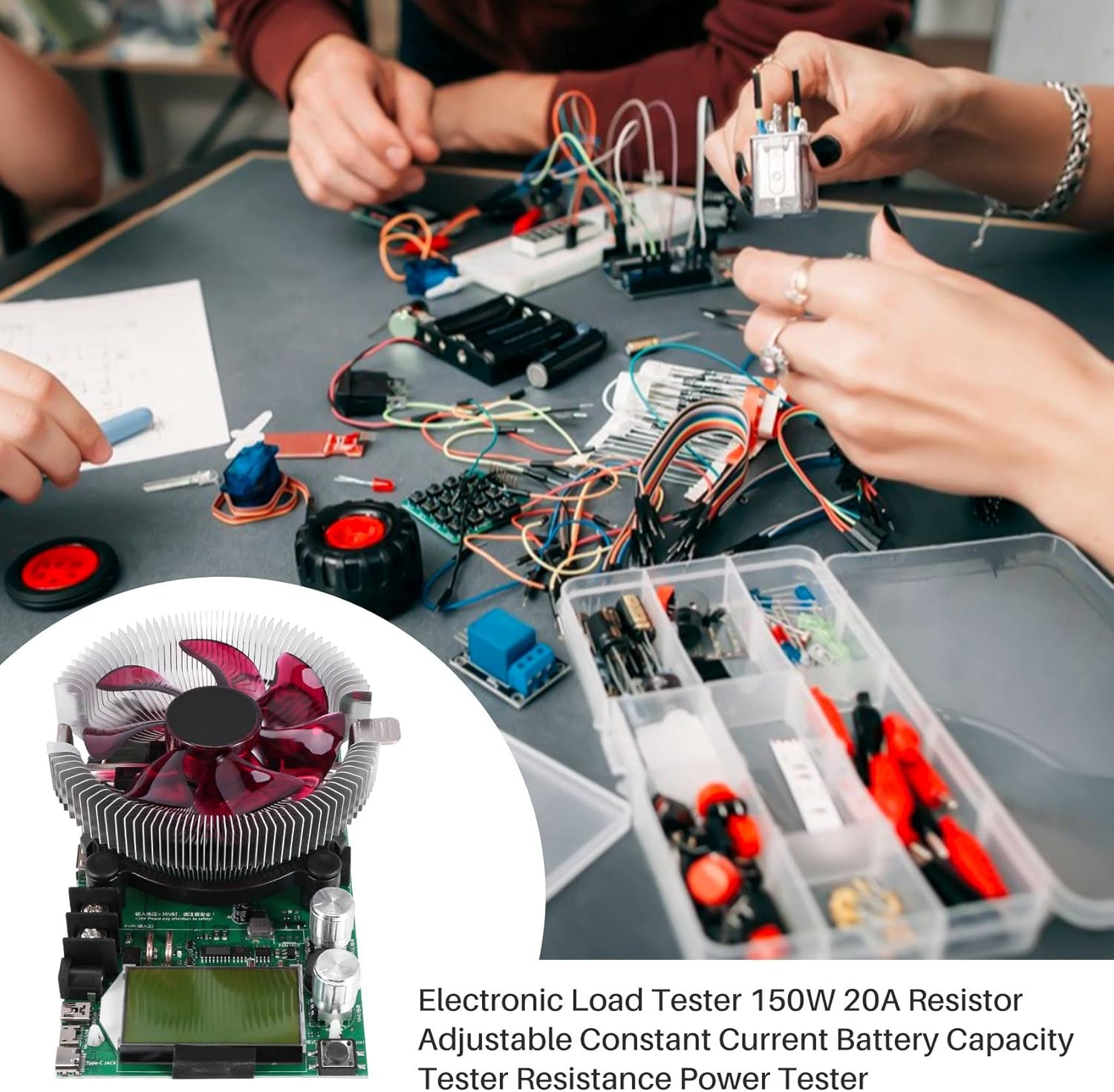 Electronic Load Tester 150W 20A Resistor Adjustable Constant Current Battery Capacity Tester Resistance Power Tester image number 1