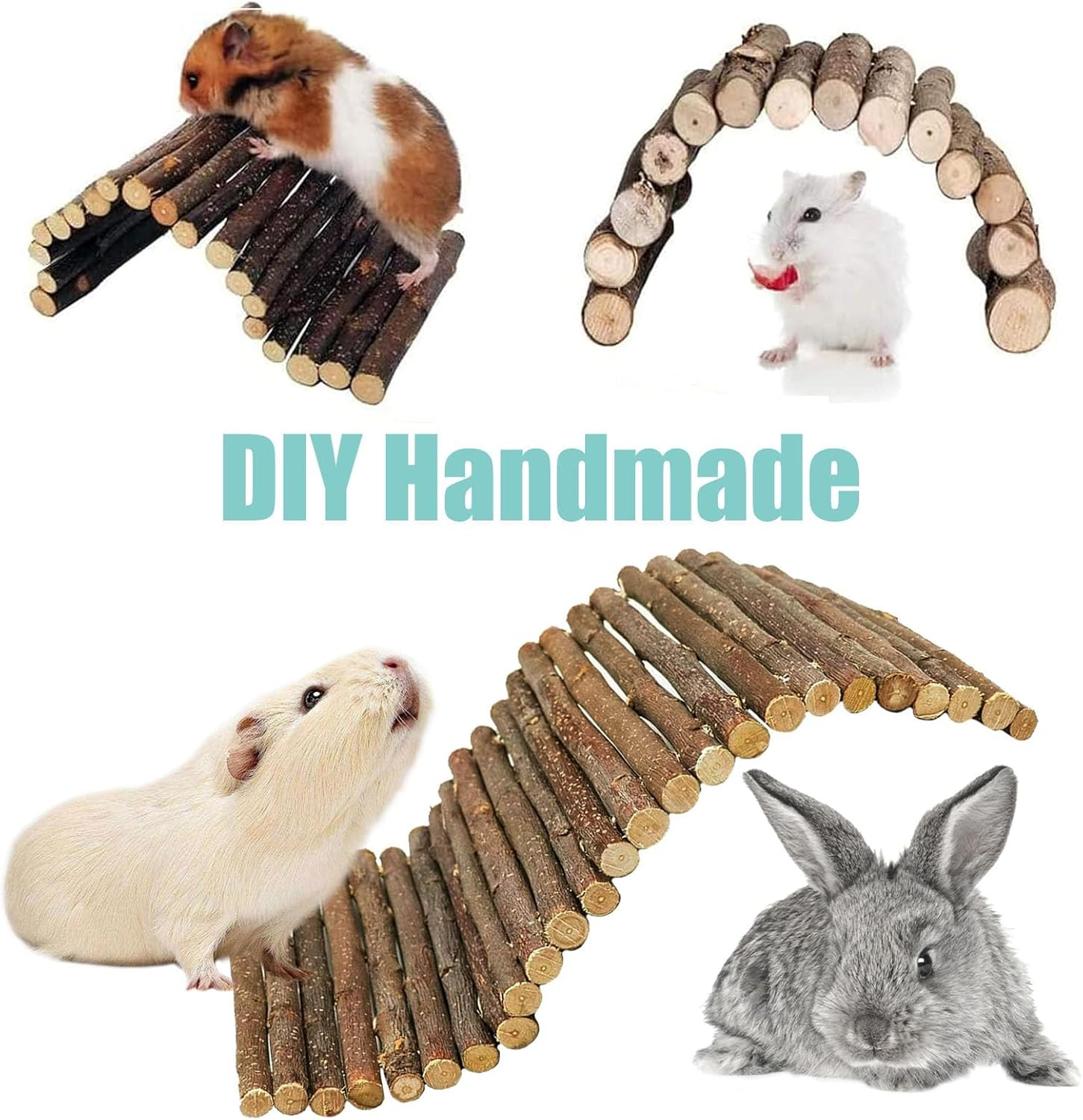 Flexible Wood Hideout - Extra Large - House, Tunnel, Ramp, Bridge, Guinea Pig Hideout, Ferrets, Hedgehogs, Chinchillas, Small Rabbits, and Other Small Animals-Accessories, Toys, and Supplies G_01 image number 6