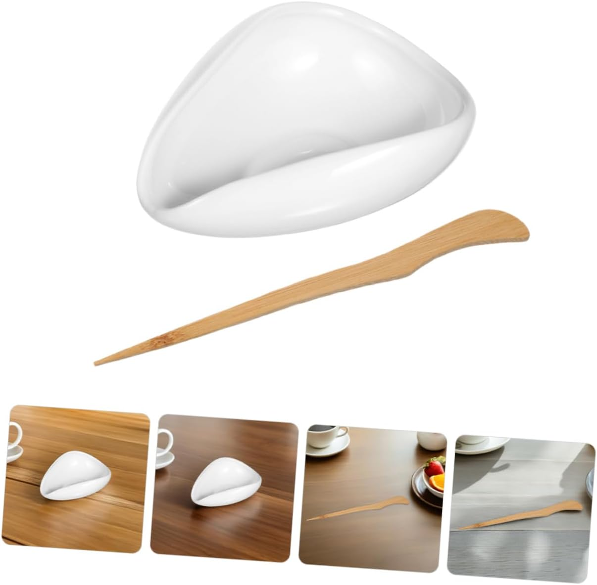 MAGICLULU Artistic Ceramic Cha Tray Loose Tea Storage Bean Loading Cup Holder Scoop Espresso Bean Measuring Tray Gongfu Accessories for Home Party