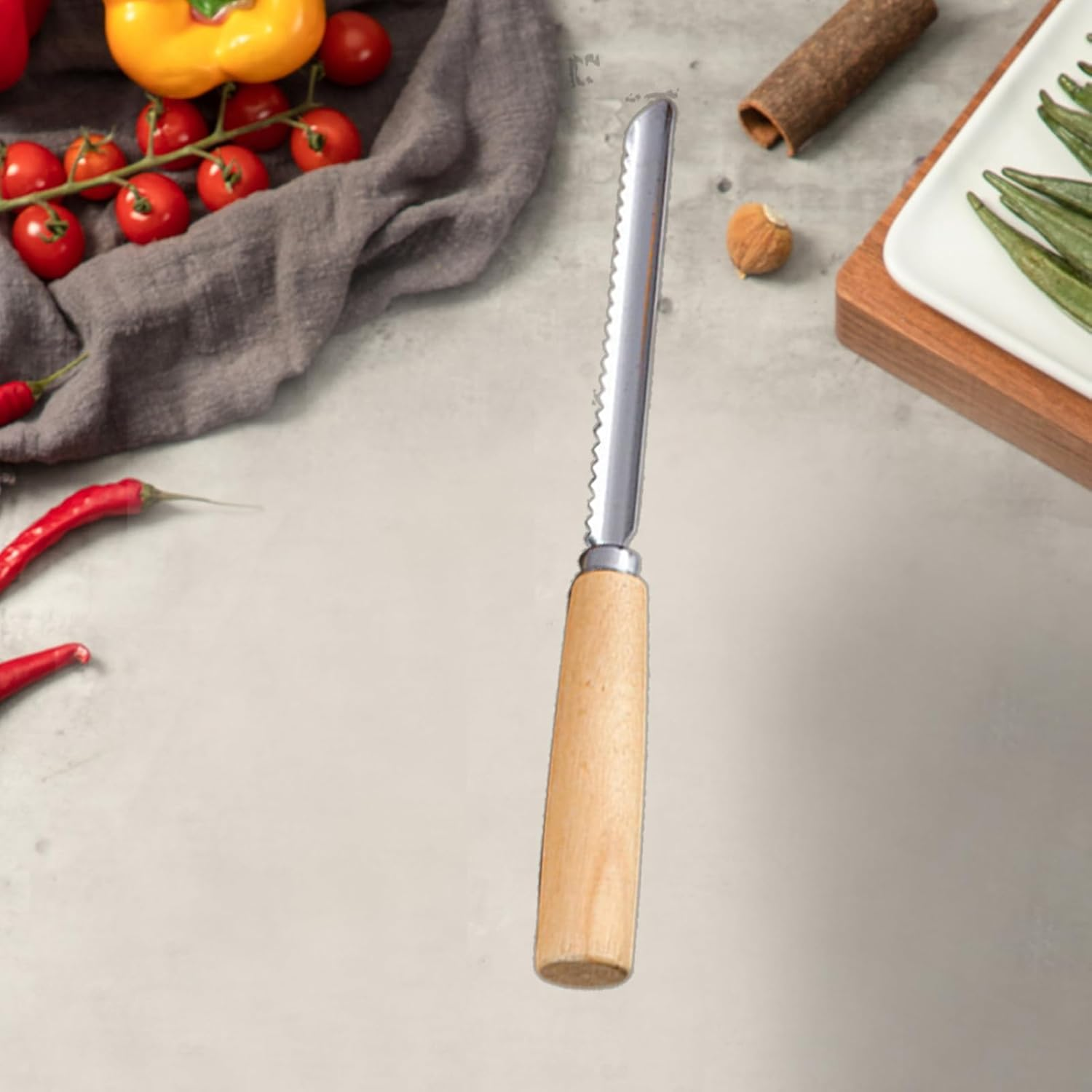 Fruit Corer | Manual Pitter Stainless Steel Multifunctional Manual Corkscrew Tool with Non-Slip Wooden Handle for Salad Prep Juice Canning image number 3