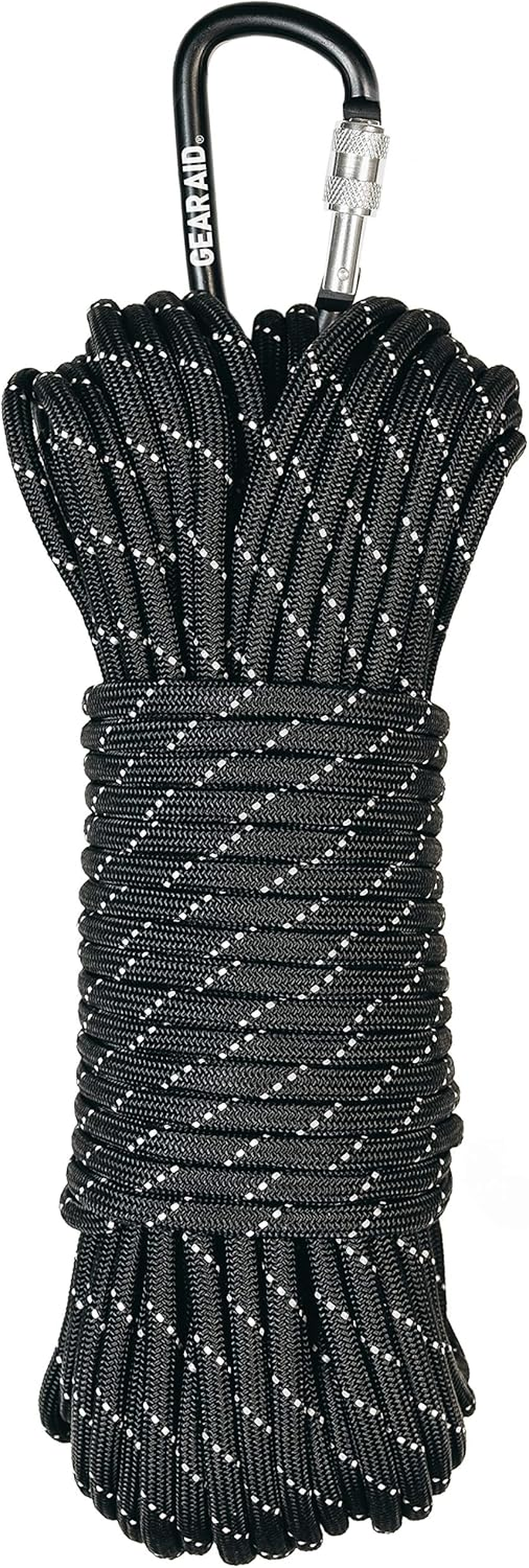 Gear AID 1100 Paracord and Carabiner, 5.5 Mm Heavy-Duty Cord for Camping and Survival, Black Reflective image number 5