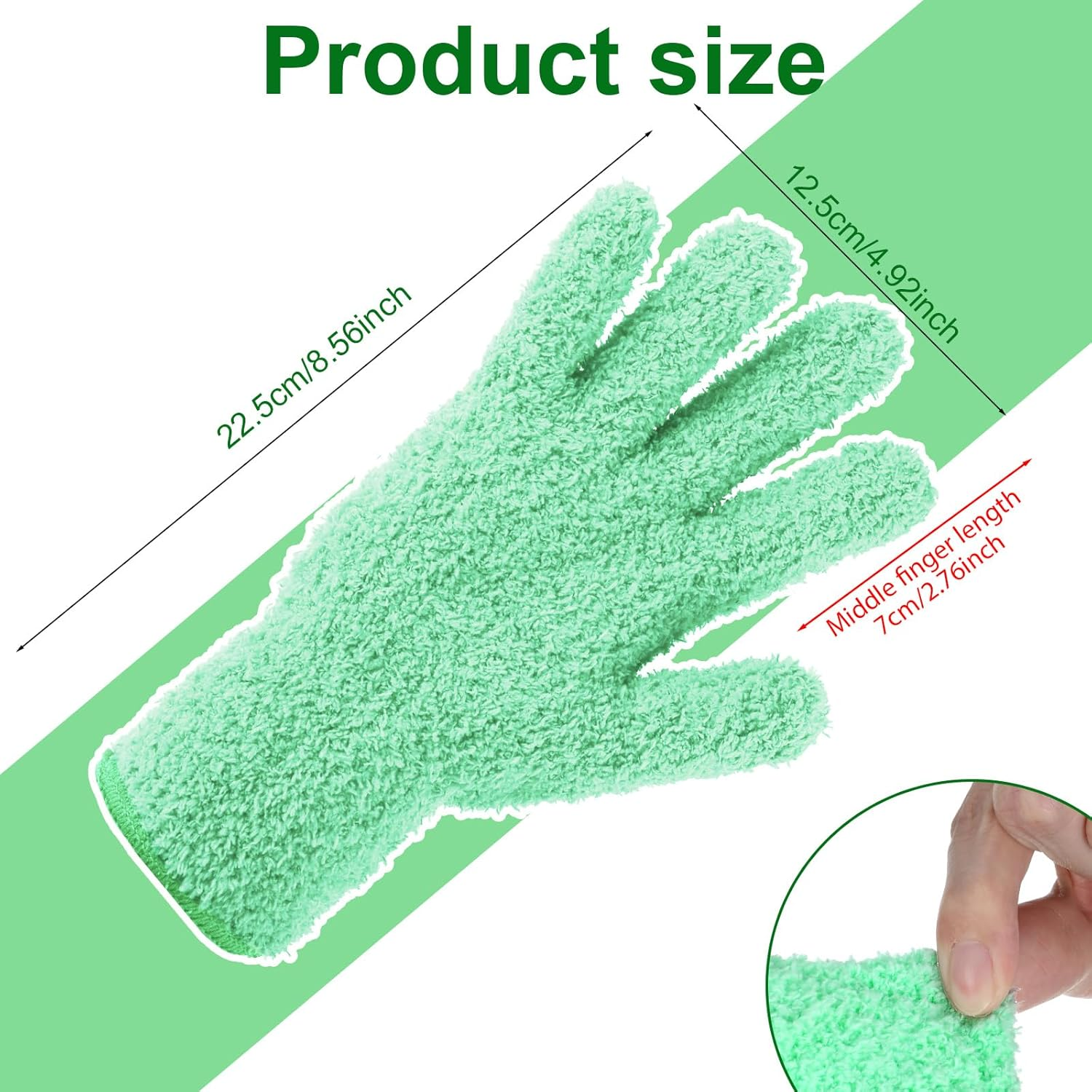 Ymapinc - Plant Dusting Gloves, Microfiber Dusters for Cleaning, Kitchen Green Gloves, Reusable Gloves for Home, Computer, Window, Blind, Washing image number 6