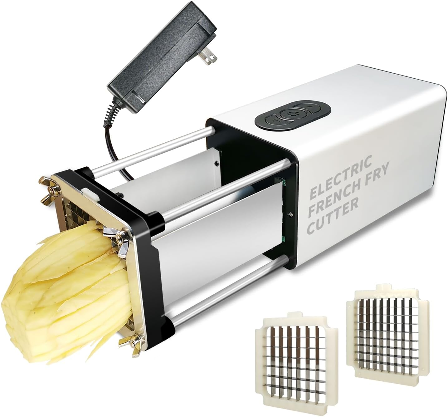 Electric French Fry Cutter, French Fry Cutter Stainless Steel with 1/2 & 3/8 Inch Blade, Vegetable Cutter, Professional Commercial and Household Potato Slicer, Use for Potatoes, Carrots, Apples image number 4