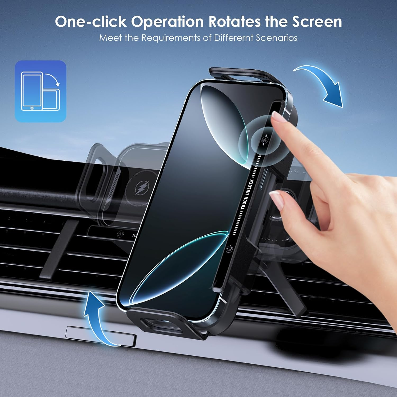 Wireless Car Charger Fast Charging: Qoosea 15W Qi Dual Coil Car Mount for Air Vent, Car Phone Holder Compatible with Samsung Galaxy Z Fold 7/6/5/4/3/Fold 2 Z Flip 7/6/5/4 Iphone 16 Pro Max Google image number 4