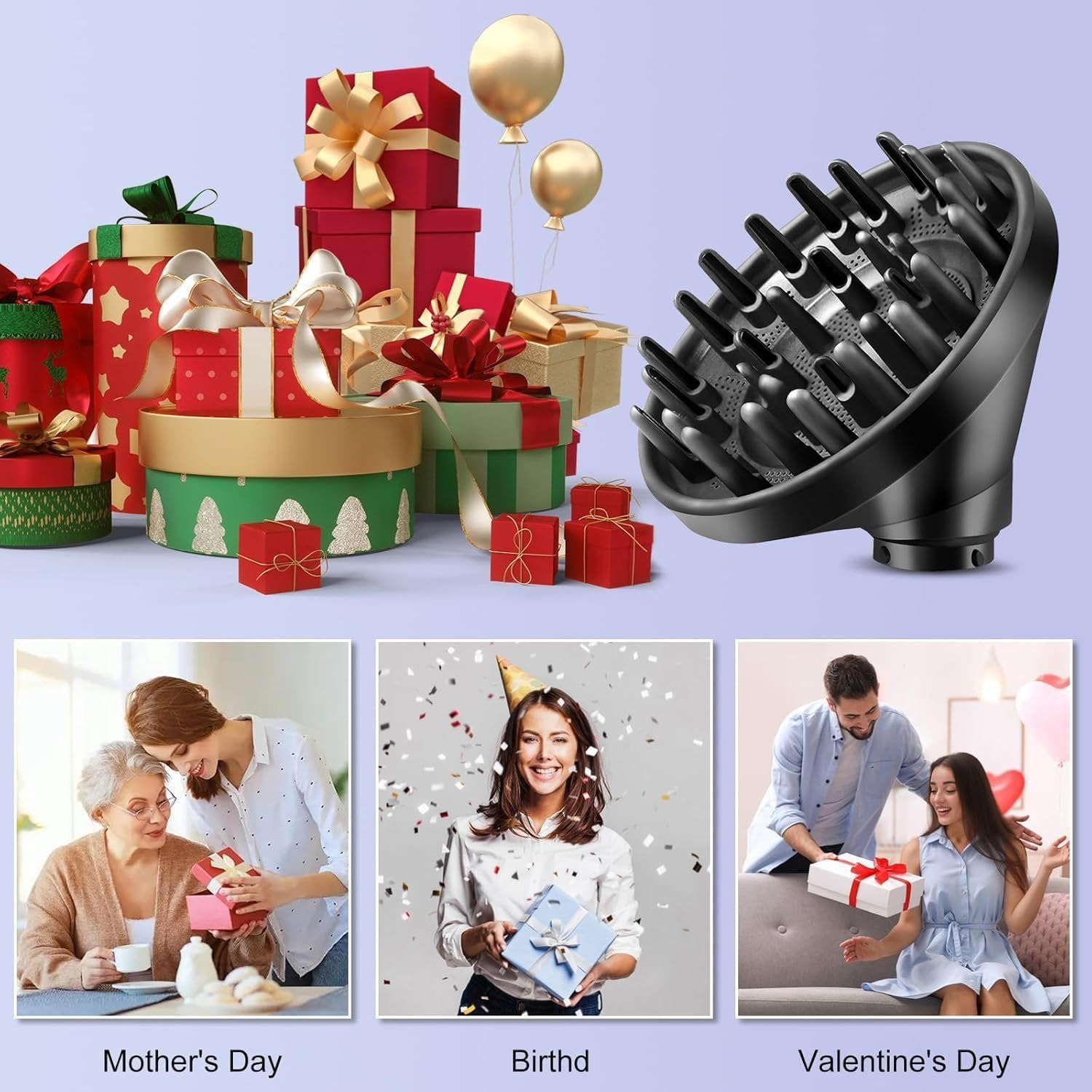 Upgraded Diffuser Attachment for Dyson Airwrap &ndash; Larger Nozzle for Faster Drying & Defined Curls, Compatible with All Dyson Airwrap & Curling Iron Models