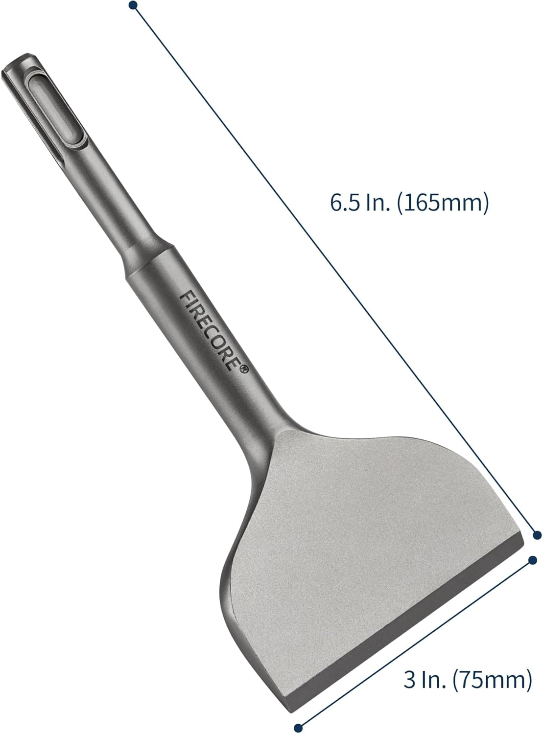 Firecore Sds-Plus Wide Flat Chisel 75X165Mm（3" X 6.5"） Bent Tile Scraping Jackhammer Drill Chisel（Fs18365） image number 3