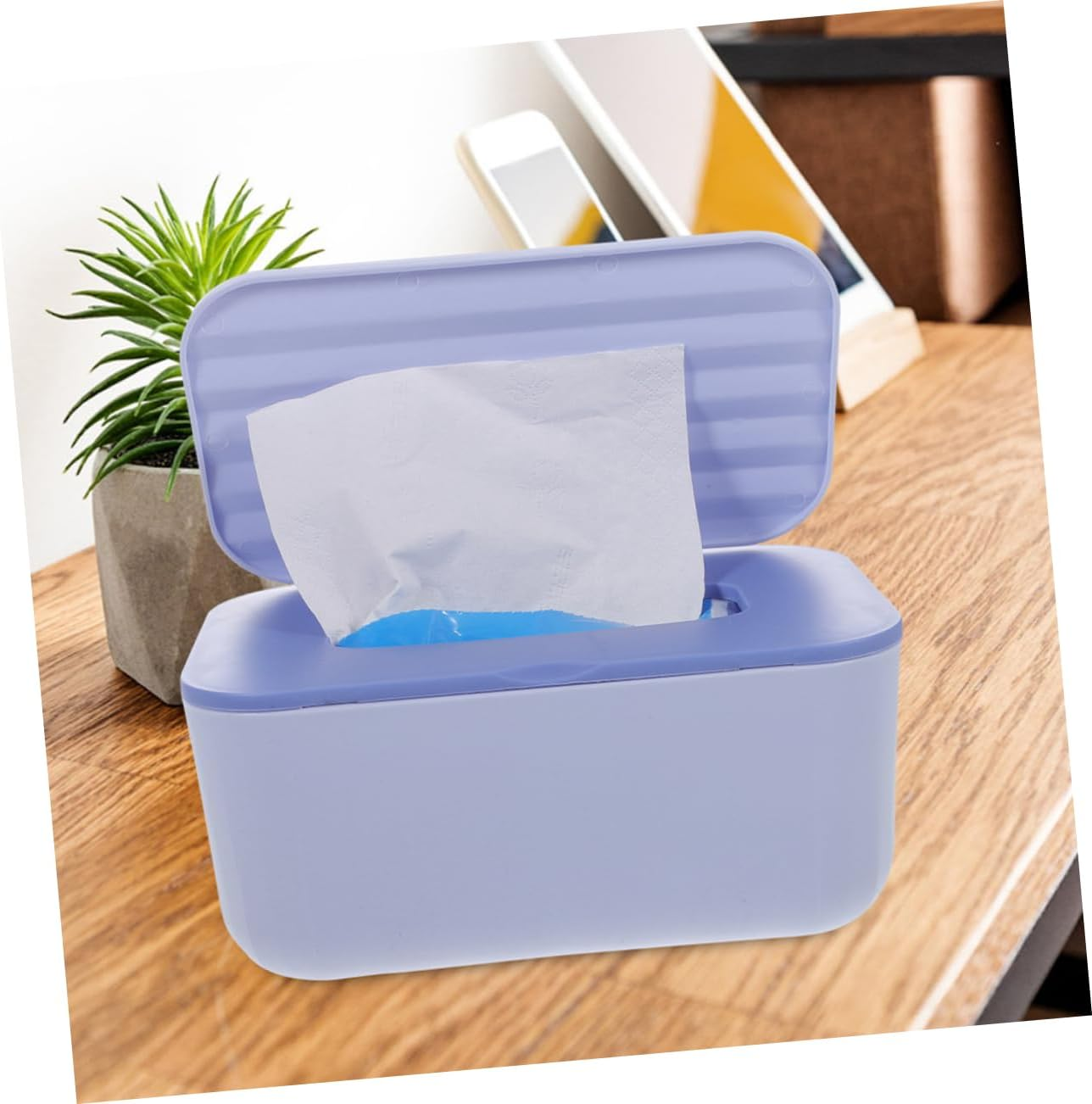 Yardenfun 2Pcs Refillable Wipe Dispenser Tissue Box Holder for Bathroom Portable Desktop Wipe Holder Case Reusable Dispenser for Diaper Bag image number 5