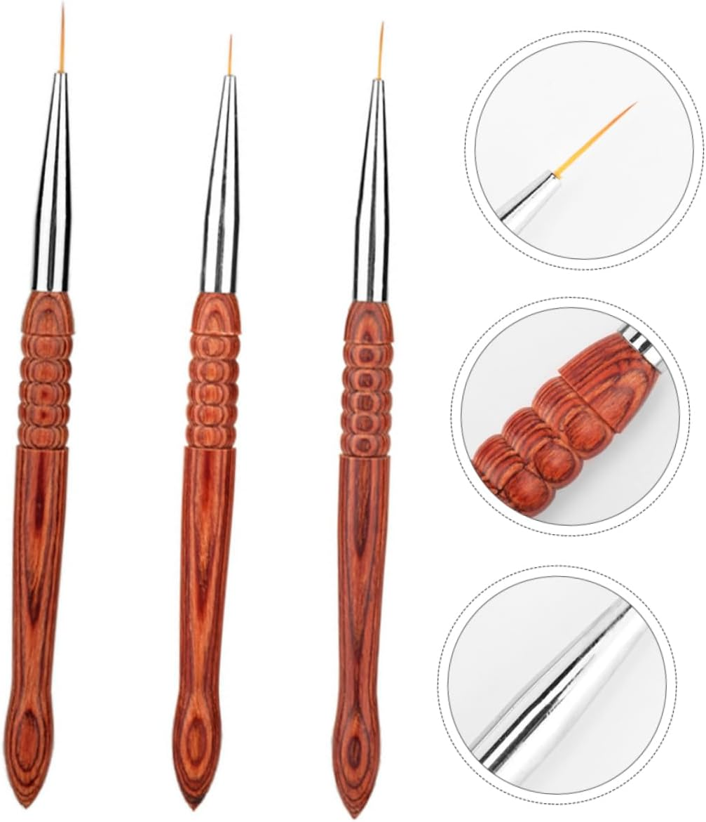 SAFIGLE 3 Pcs Nail Art Liner Brush Durable Nail Design Painting Pens for Detailed Artwork for Home and Professional Use image number 5