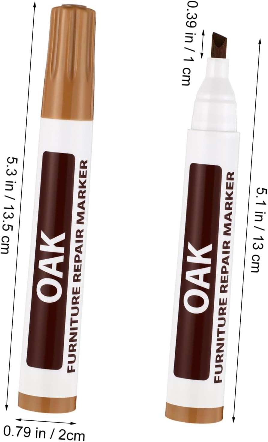 Yardenfun 6Pcs Furniture Touch up Markers for Repairing Scratches Blemish Concealment Quick-Drying Fade-Resistant Utensils in Colors for Restoring Wooden Surfaces