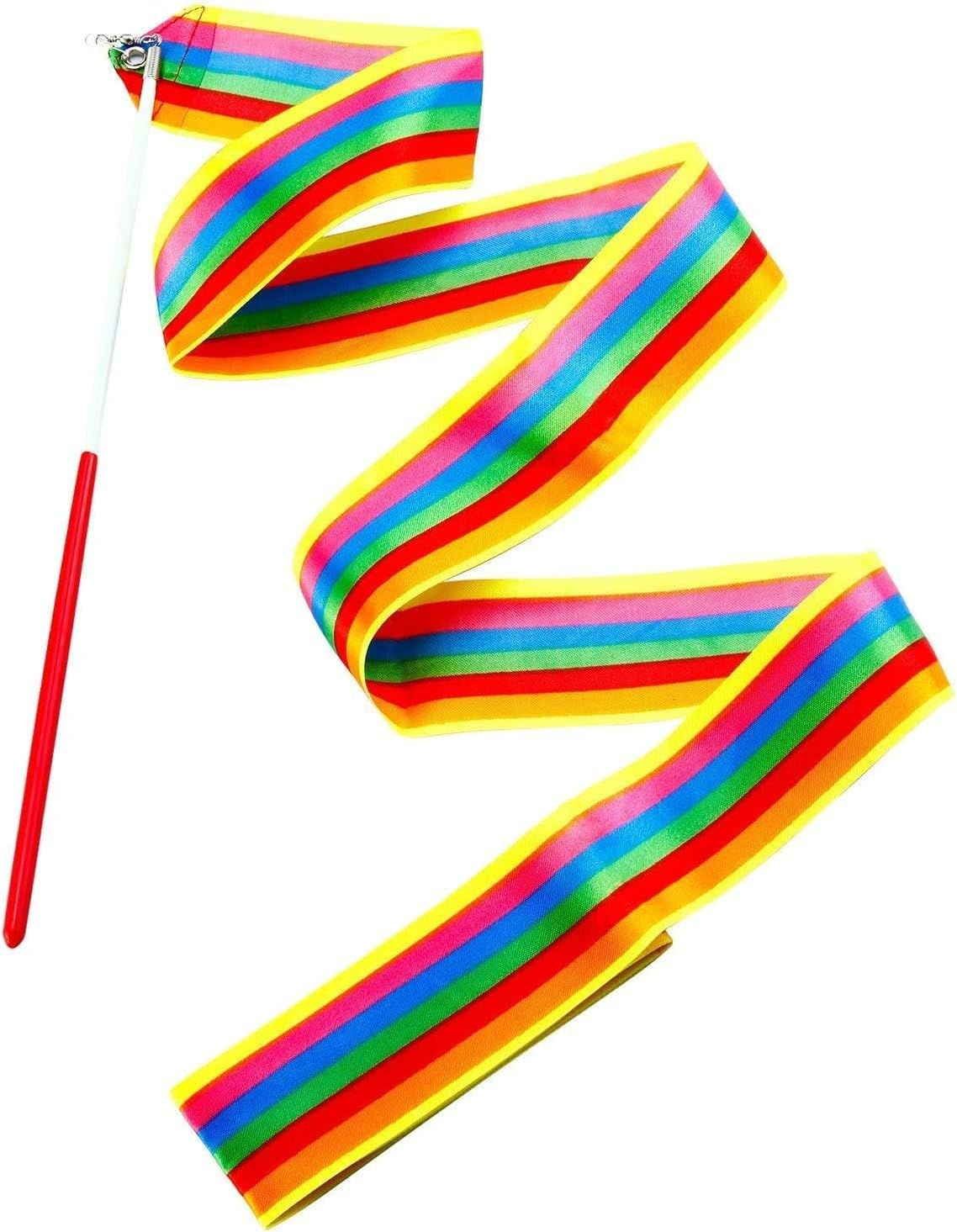 House of Marbles Rainbow Dancer Ribbon Wand for Twirling, Dancing and Gymnastics to Music and Rythmn for Younger Kids or Older Children, to Put on a Spectacular Fun Show and Enjoy Being Creative image number 1