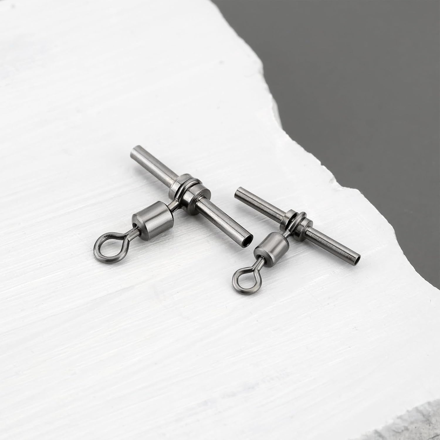 LT Easiyl 40Pcs Fishing Cross Line Crimp Swivels, 3-Way T-Shape Brass Fishing Swivels for Rigs Freshwater Saltwater (Size 3# 5# 7# 10#) image number 4