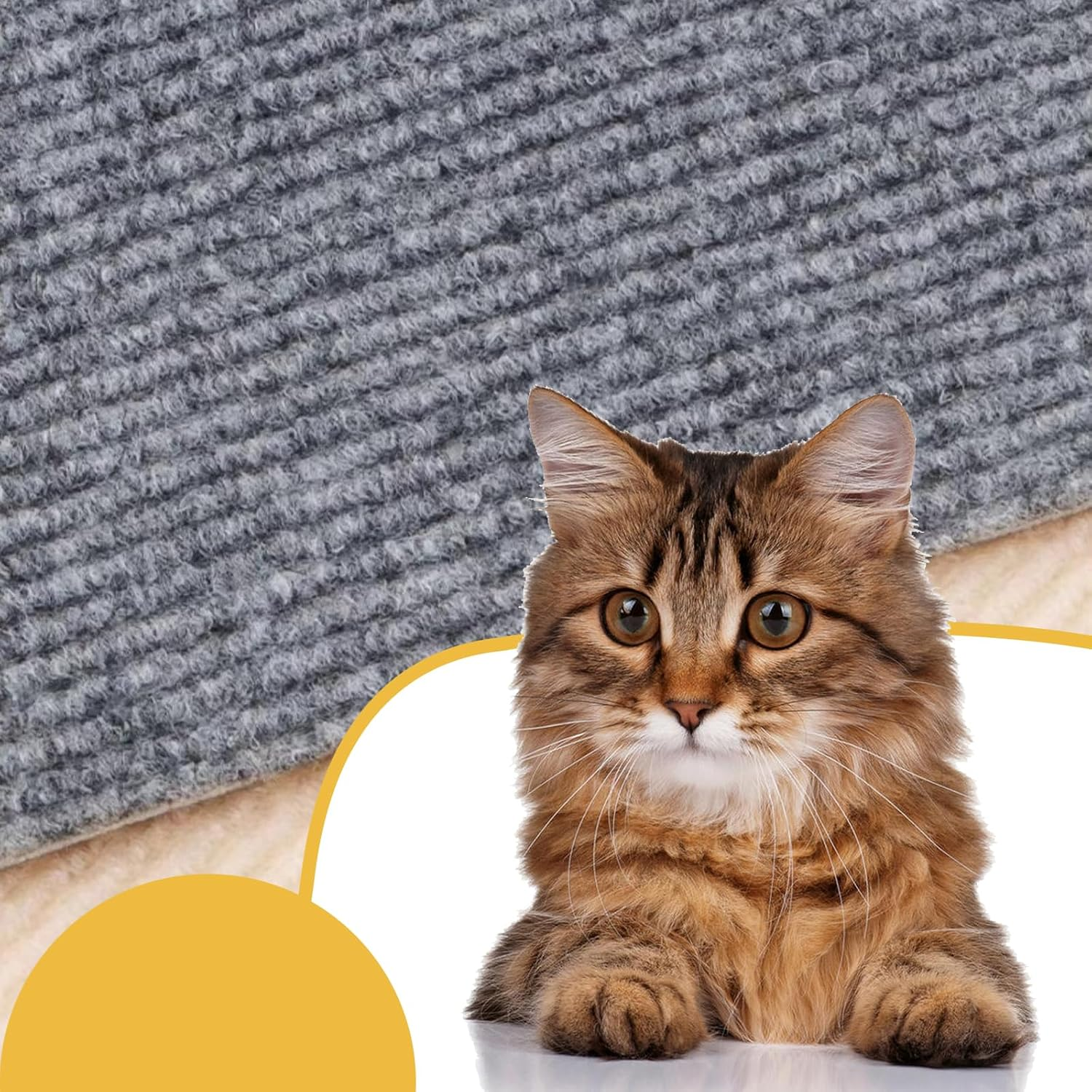 200 X 40 Cm Cat Scratch Furniture Protection, Self-Adhesive Cat Scratch Pad Couch Cat Scratch Protection for Cats DIY Climbing Cat Claws for Indoor Cats Scratching Grey image number 2