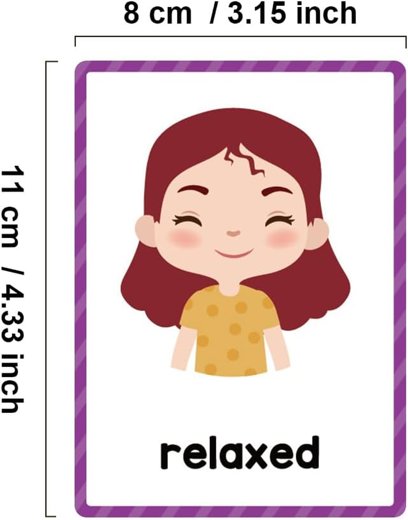 Lachilly Emotions Learning Flashcards, High Frequency Words, Beginning Reading, Kindergarten to 1St Grade, ESL Teaching Materials, Autism Learning Materials, Vocabulary Building, 15 Cards, 28 Words image number 4