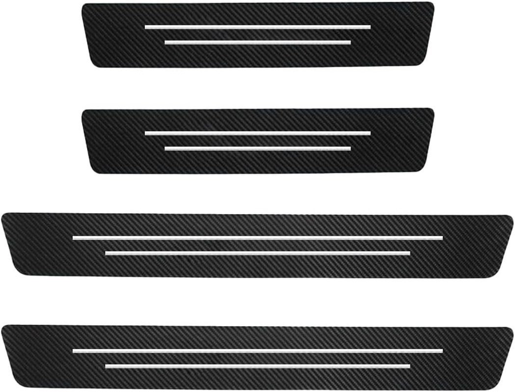 Car Door Sill Protector, Anti-Scratch Carbon Fiber Trunk Door Sill Protection Door Entry Edge Guard, Car Door Threshold Protection Sticker, Universal Vehicle Trim Cover for Car Truck SUV (9Pcs)