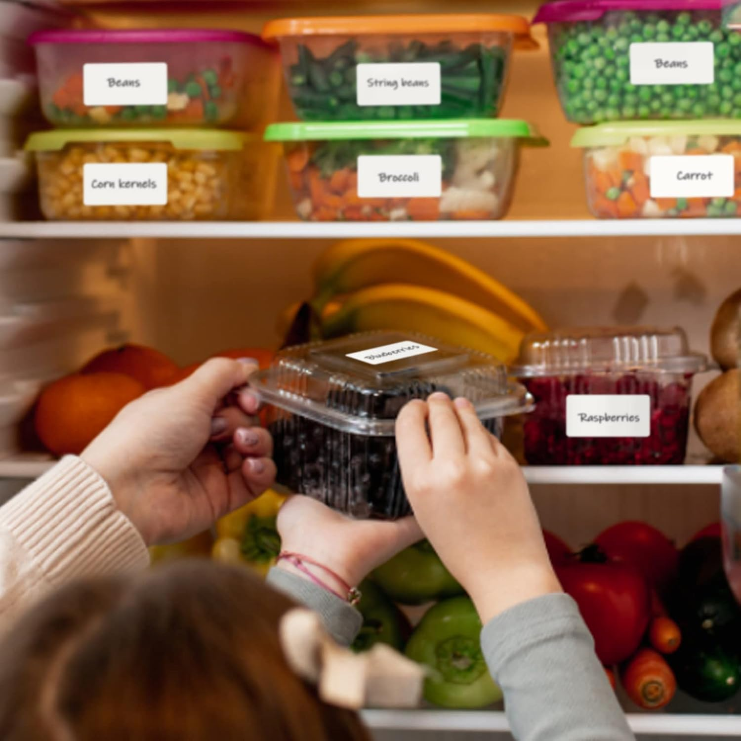 L LIKED 350 Stickers Dissolvable Food Labels 1X2 Inch for Containers 350 Labels per Roll image number 4