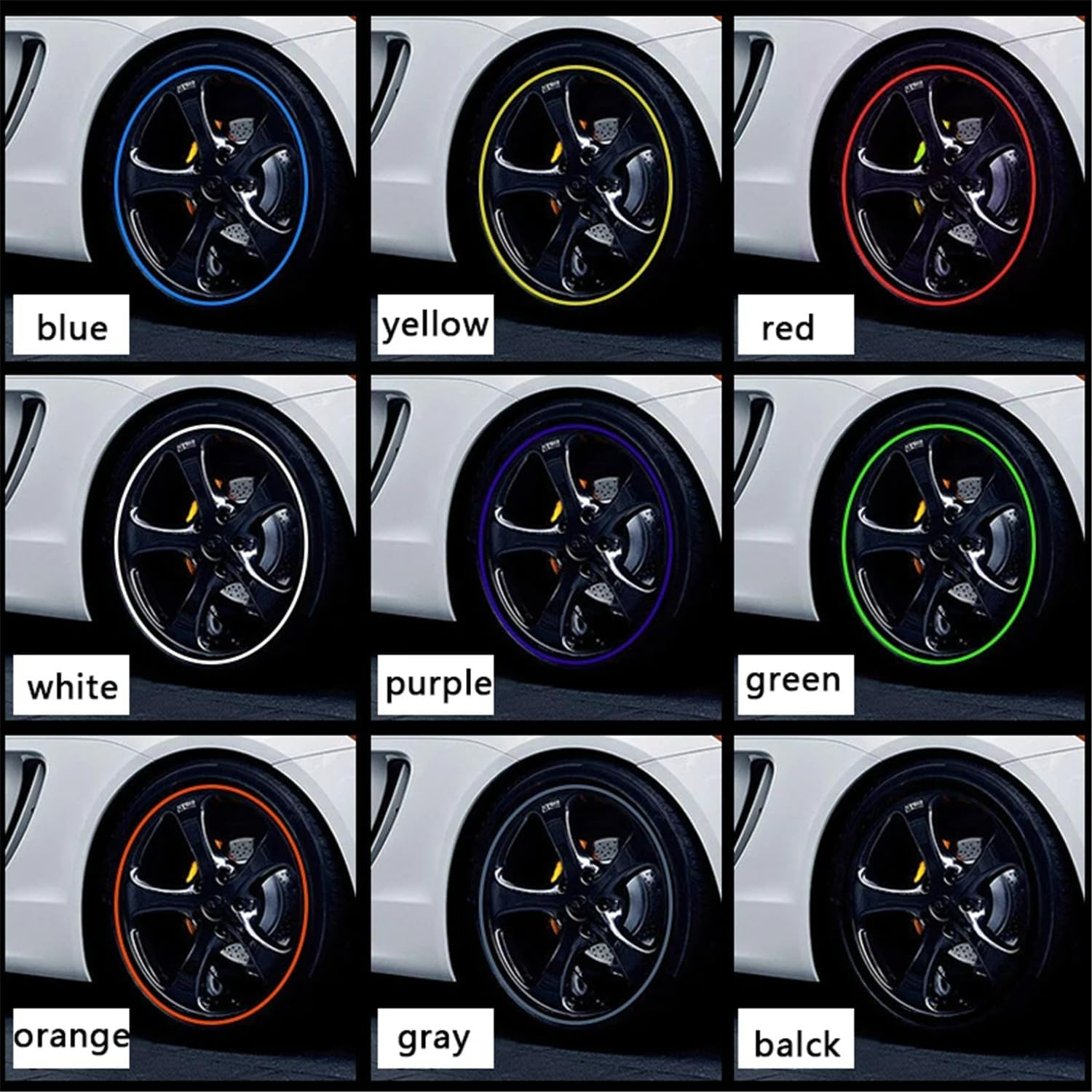 8M Car Stickers Car Vehicle Color Wheel Edge Rims Protectors Decor Strip Tire Guard Line Rubber Moulding Trim Tire Protection Red 8M Red 8M image number 3