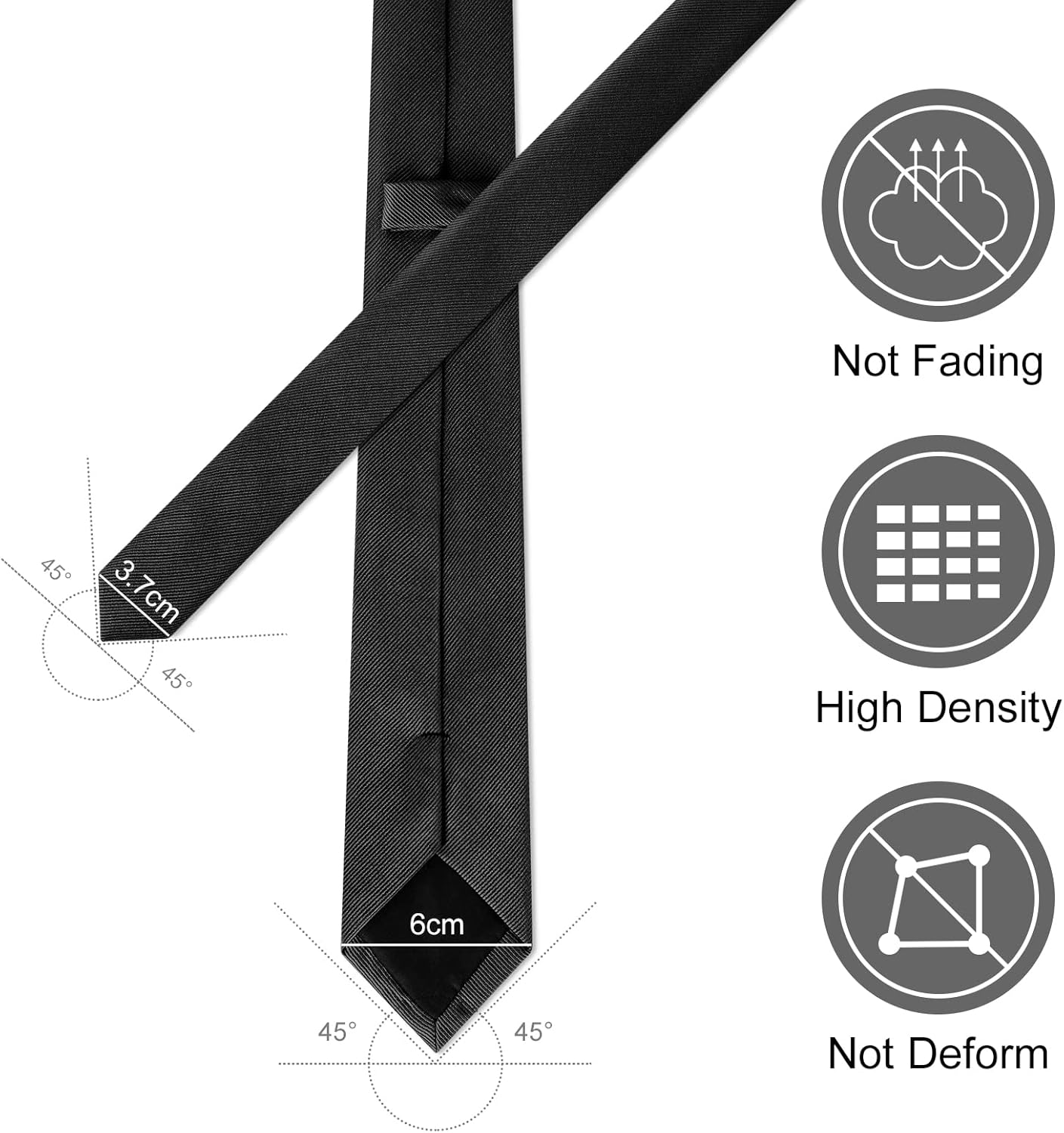 URAQT Men Ties, Classic Men'S Solid Color Necktie, Premium Pure Color Skinny Necktie with Multiple Colors image number 5