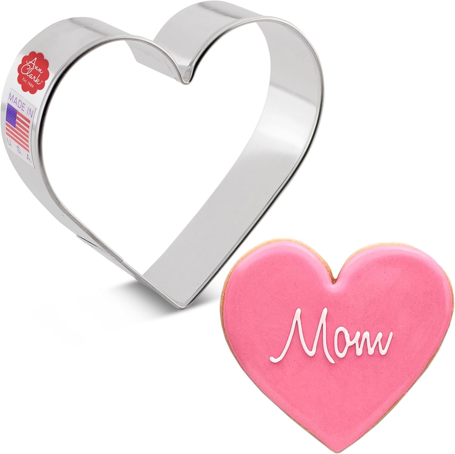 Heart Cookie Cutter 3 3/8" Valentines Heart Made in USA by Ann Clark image number 2