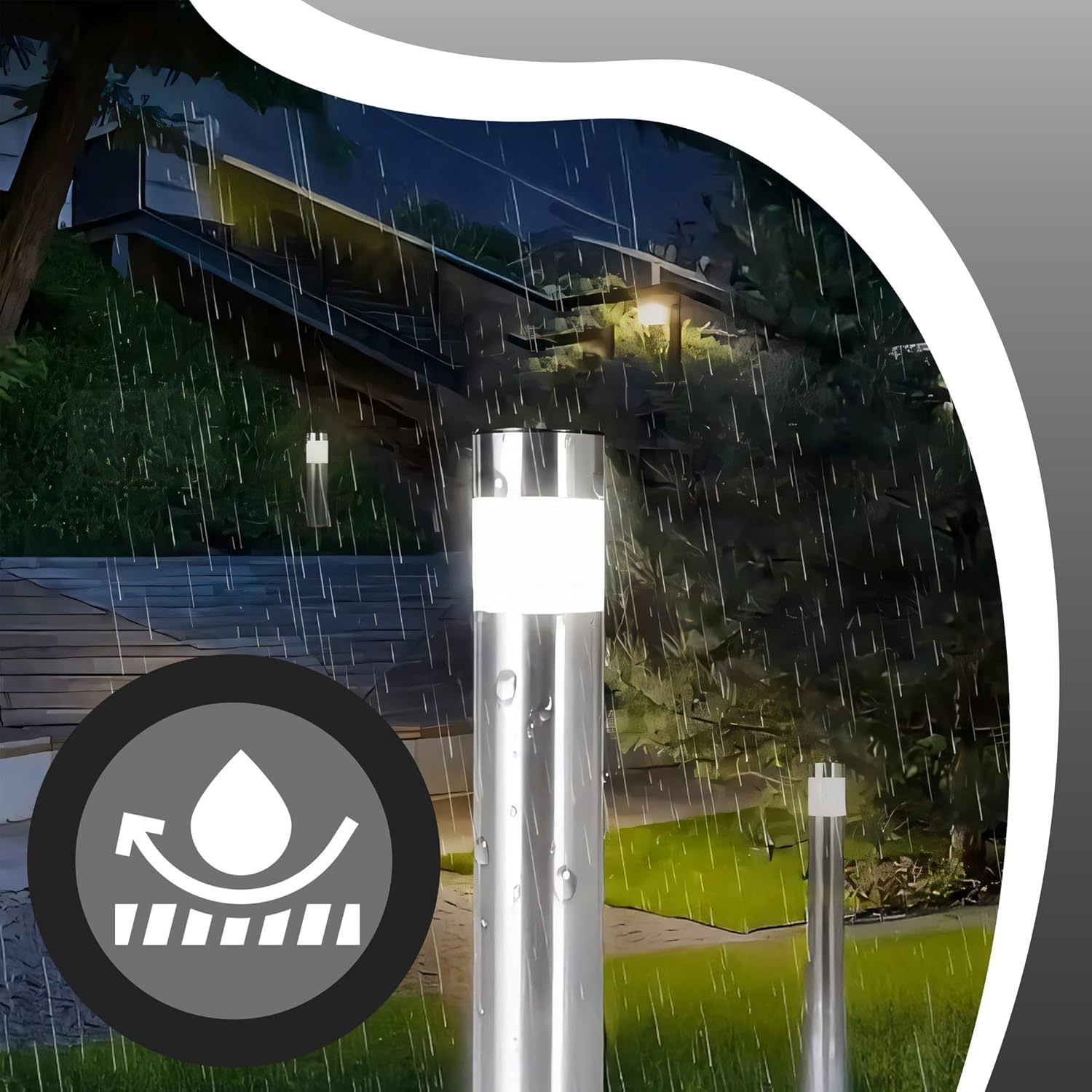 Retoo LED Outdoor Path Lamp, Path Light, Stainless Steel IP44 - Garden Lamp with E27 Socket 230 V, Standing Lamp for Outdoors, Weatherproof Outdoor Light, Garden Light, Outdoor Path Lighting image number 4