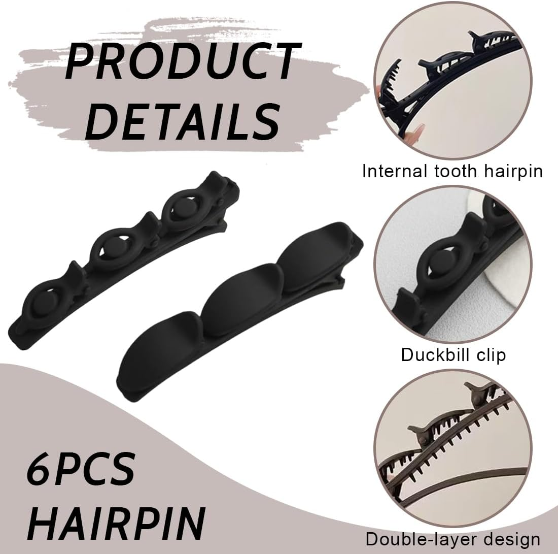 6 X Double Layer Hair Clips, Braided Hair Clips, Hair Clips, Women'S Elegant Hair Styling Clips, Hair Clip, Hair Clips image number 2