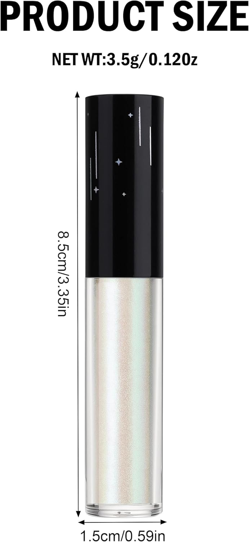 Erinde Liquid Glitter Eyeshadow, Highly Pigmented Shimmer Metallic Eye Makeup, Lightweight Waterproof Texture, Long Lasting Eye Shadow for Women, Colorful Eyeshadow, 1# - 1 image number 3
