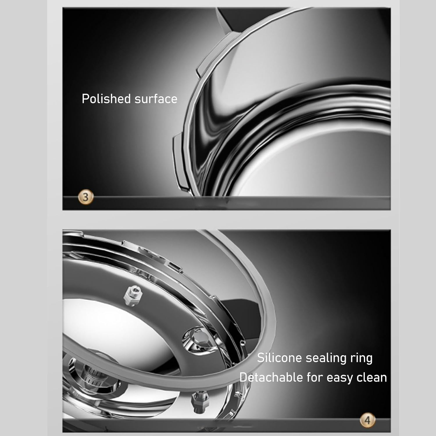 Stainless Steel Pressure Cooker, Household Pressure Cooking Pot with Safety Valve, Multi Functional Cookware with Pressure Limit Device, Compatible with All Types of Stoves (10L) image number 4