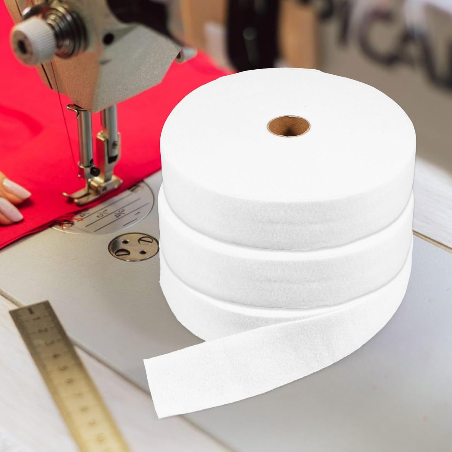 3 Rolls Jelly Roll Batting Strip Polyester Cotton Batting Jelly Roll White Quilt Batting Roll Flexible Quilt Batting for Jelly Roll Rugs, Throw Rugs,Braided Rug, Batting Strips image number 4