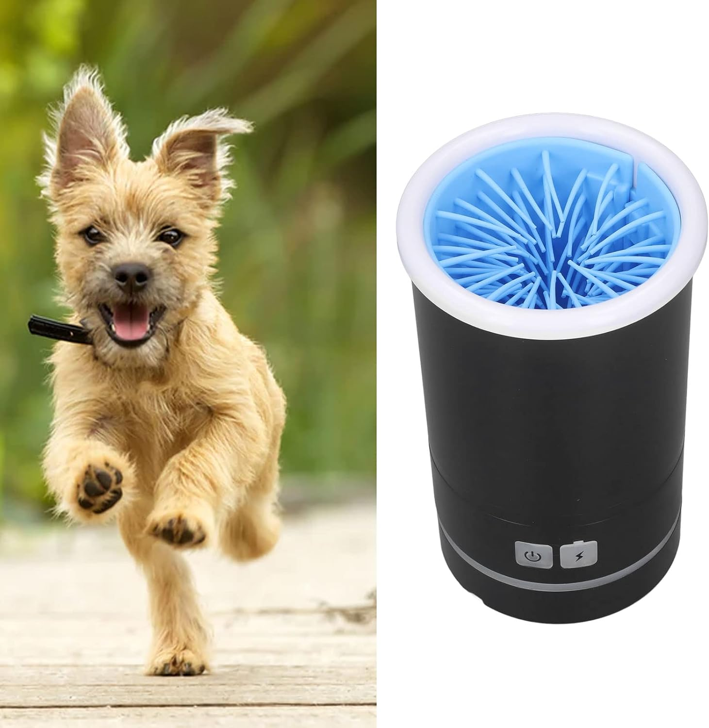 Dog Cleaner Cup Set, Portable Paws Washer, USB Rechargeable Pet Foot Wash Cup with Grooming Brush Buddy Muddy Pet Foot Cleaner for Medium Large Breed Dogs Cats image number 3