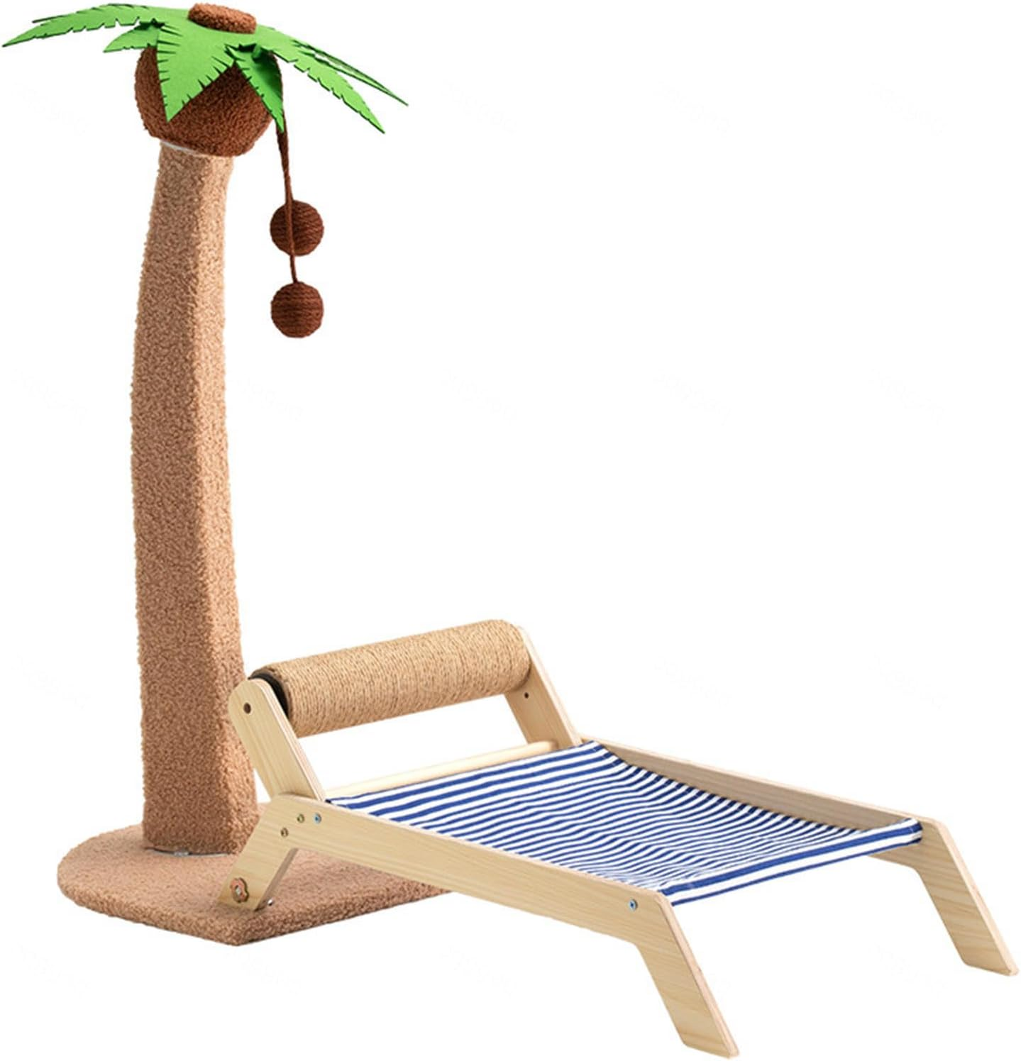 Cute Coconut Tree Cat Scratching Post for Indoor Cats, Cat Scratcher Coconut Kitten Scratching Post for Kittens and Adult Cats with Hanging Ball,B