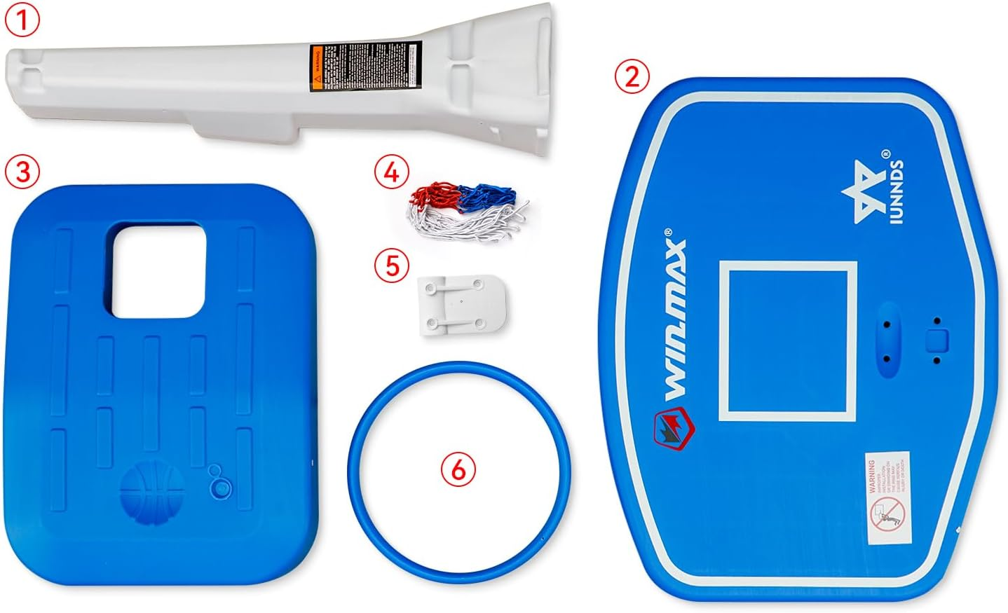 Win.Max Sports Pool Basketball Hoop, 33 Inch Waterproof Swimming Pool Basketball Hoop,Portable Poolside Basketball Goal System for Kids Adults, with 2 Balls and Air Pump image number 2