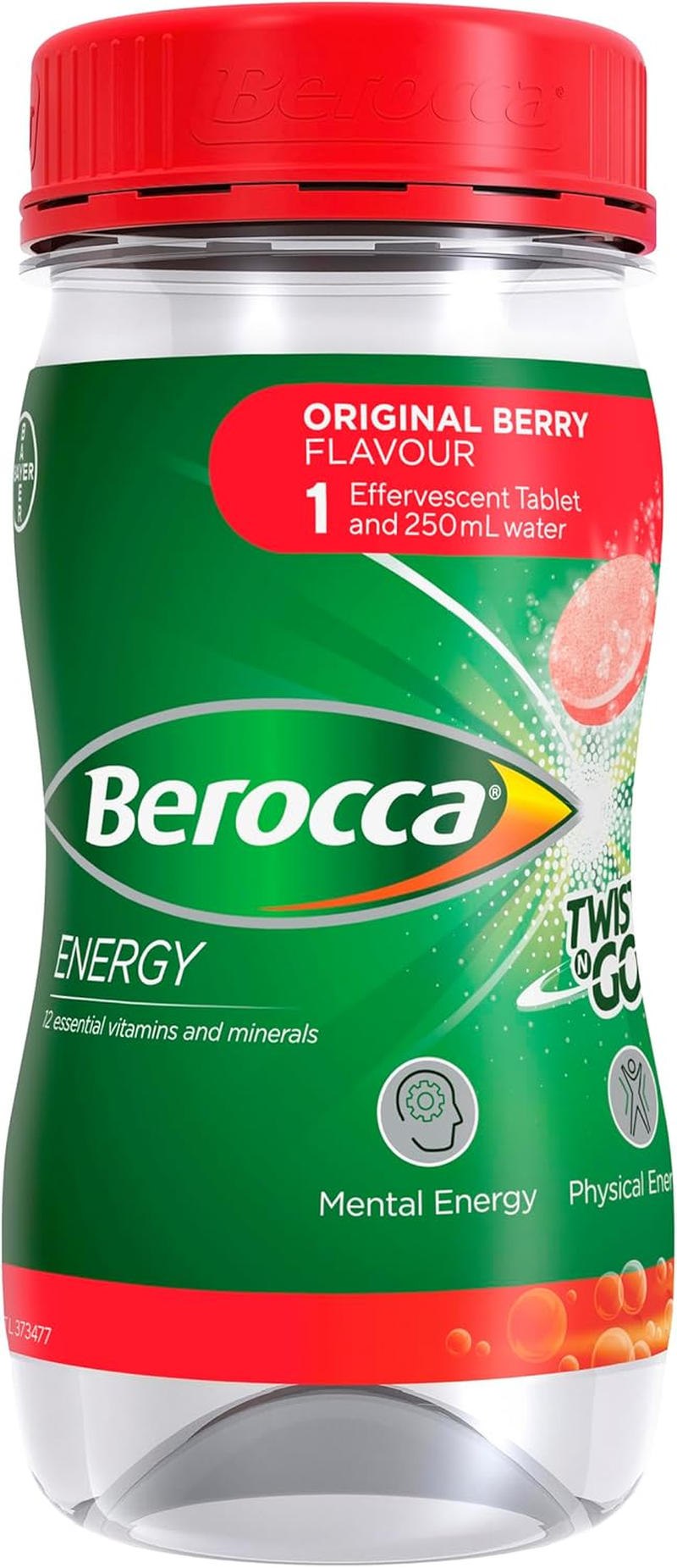 Berocca Energy Twist N Go with 12 Essential Vitamins and Minerals to Help Support Physical Energy and Mental Sharpness Original Berry Drink 250 Ml image number 1