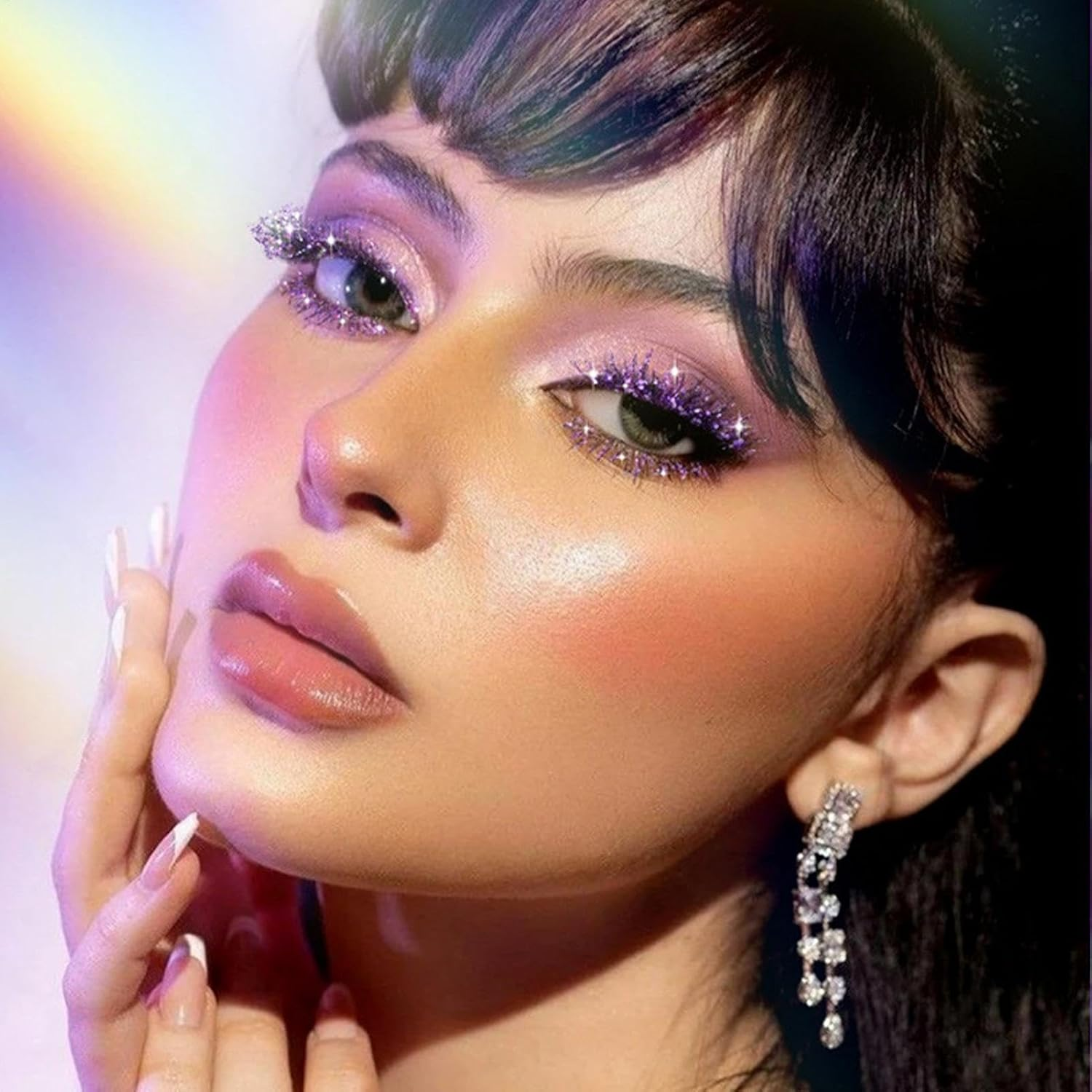 Glitter Mascara Eyeshadow - 3Pcs Diamond Set for Eyelashes, Lengthening Volumizing Colorful Mascara for Women & Girls image number 6