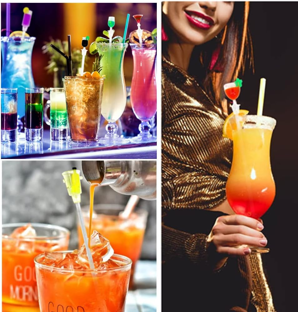 10 Pcs Cocktail Mixing Spoon,23 Cm Swizzle Sticks Colorful Clear Beverage Stirrers Drink Stirrer Cocktail Stirrer Clear Shafts Cocktail Drink Stirrers for Bars Cafes Restaurants Home Use image number 1