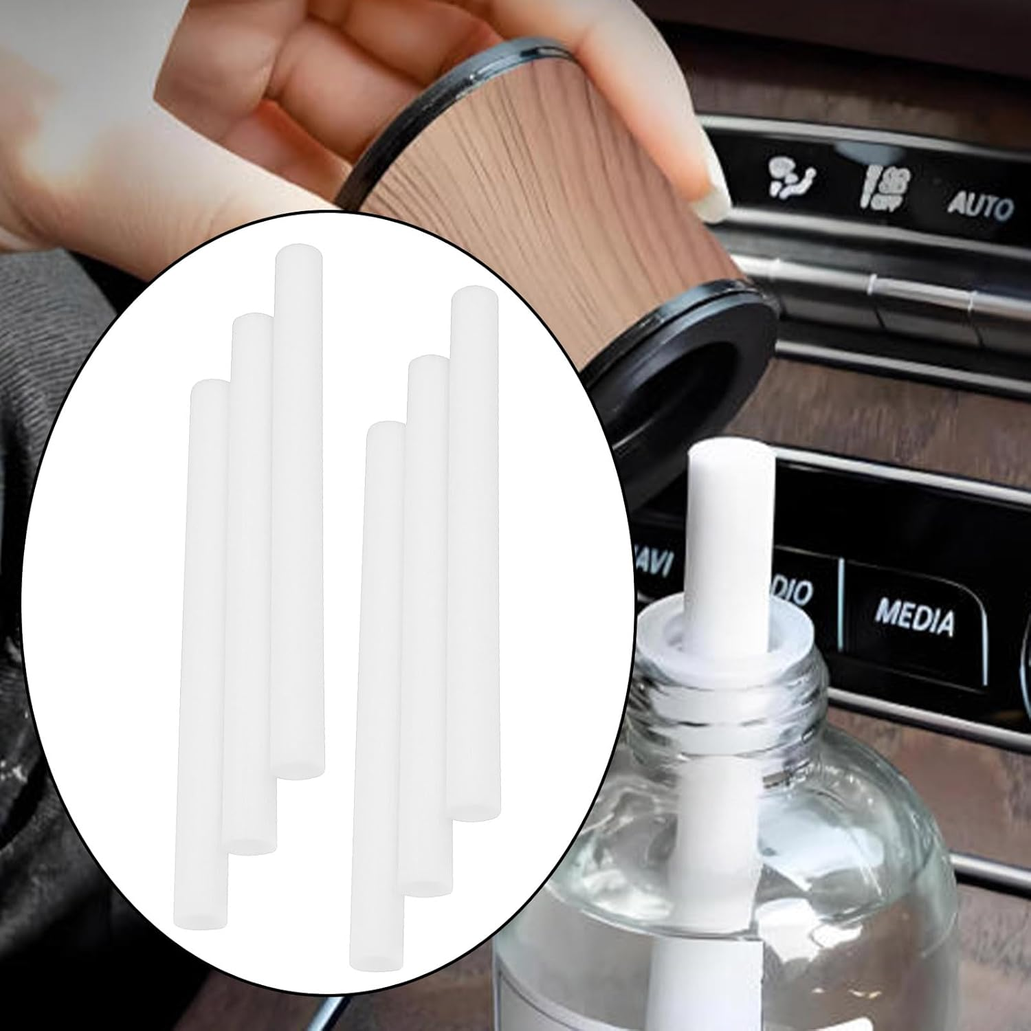 Emsea 50Pcs Car Diffuser Sponge Refillsticks Wick 7X80Mm for Aroma Diffuser Air Humidifier image number 3