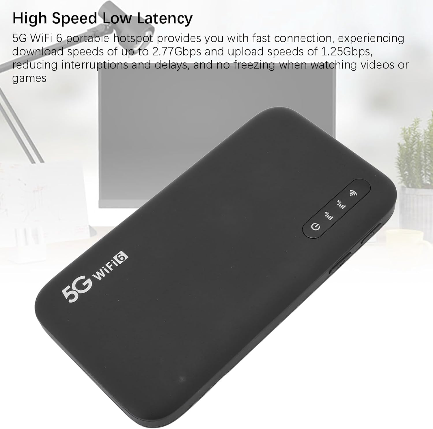 5G Wifi 6 Portable Hotspot Router with SIM Card Slot Supports 16 Devices 6100Mah Battery, LED Light Monitor, for Home and Travel Use image number 5