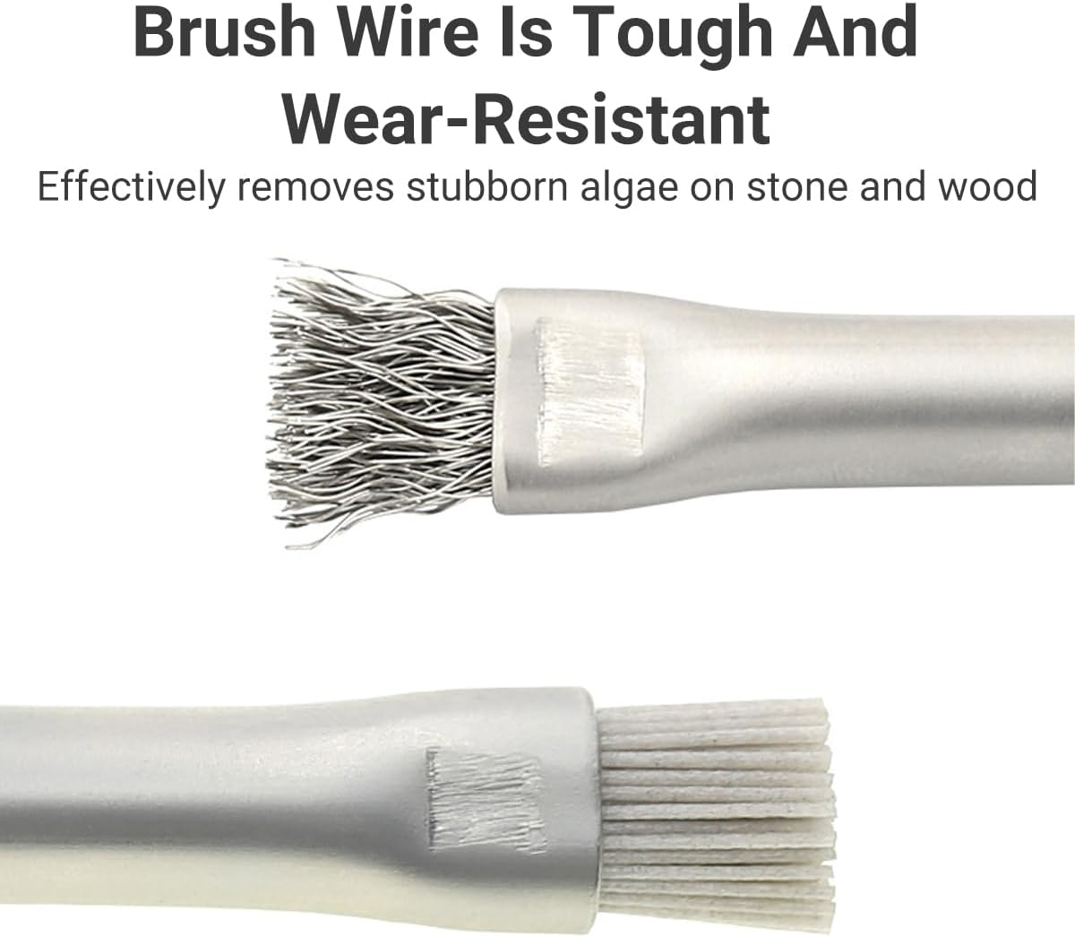 AIMALL Landscape Stone Cleaning Brush &ndash; Dual-Sided Algae Brush for Water and Grass, Style Cleaning Tool for Stones and Wood, Stainless Steel image number 2