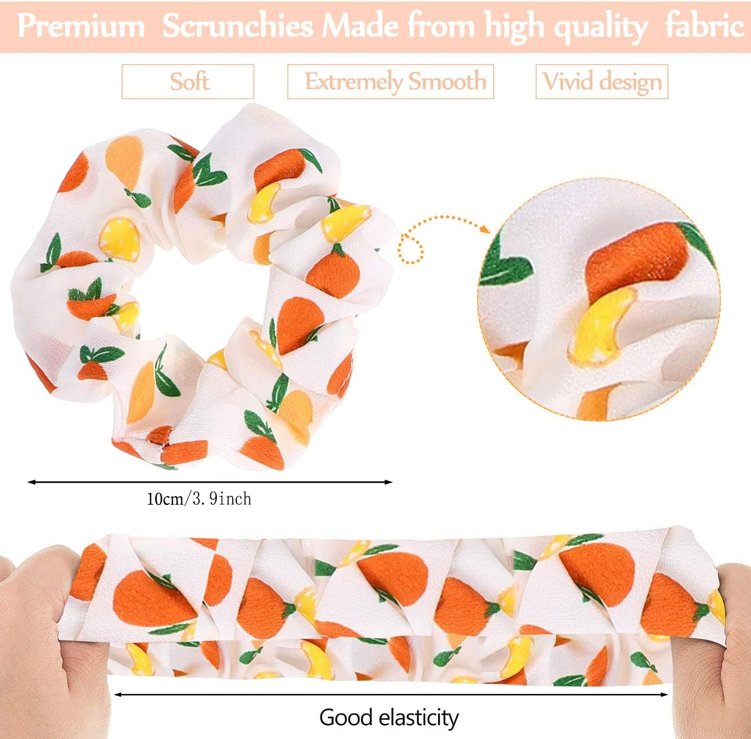 13Pcs Summer Hair Scrunchies Set - Colorful Elastic Ponytail Holders with Fruit Designs, Cute Hair Ties for Women, Kids, Toddlers, and Girls Hair Accessories image number 3