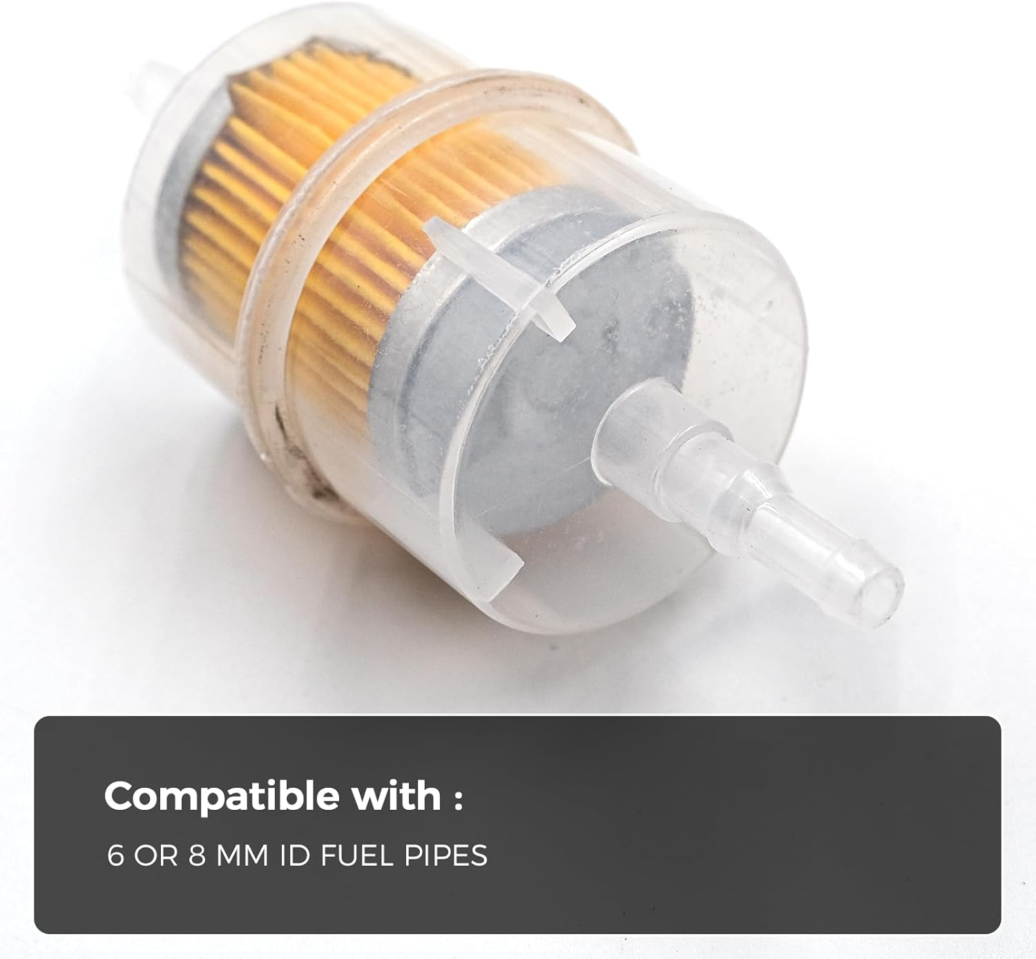 10X Universal Petrol Inline Fuel Filter LARGE Car Part Fit 6Mm and 8Mm Pipes New