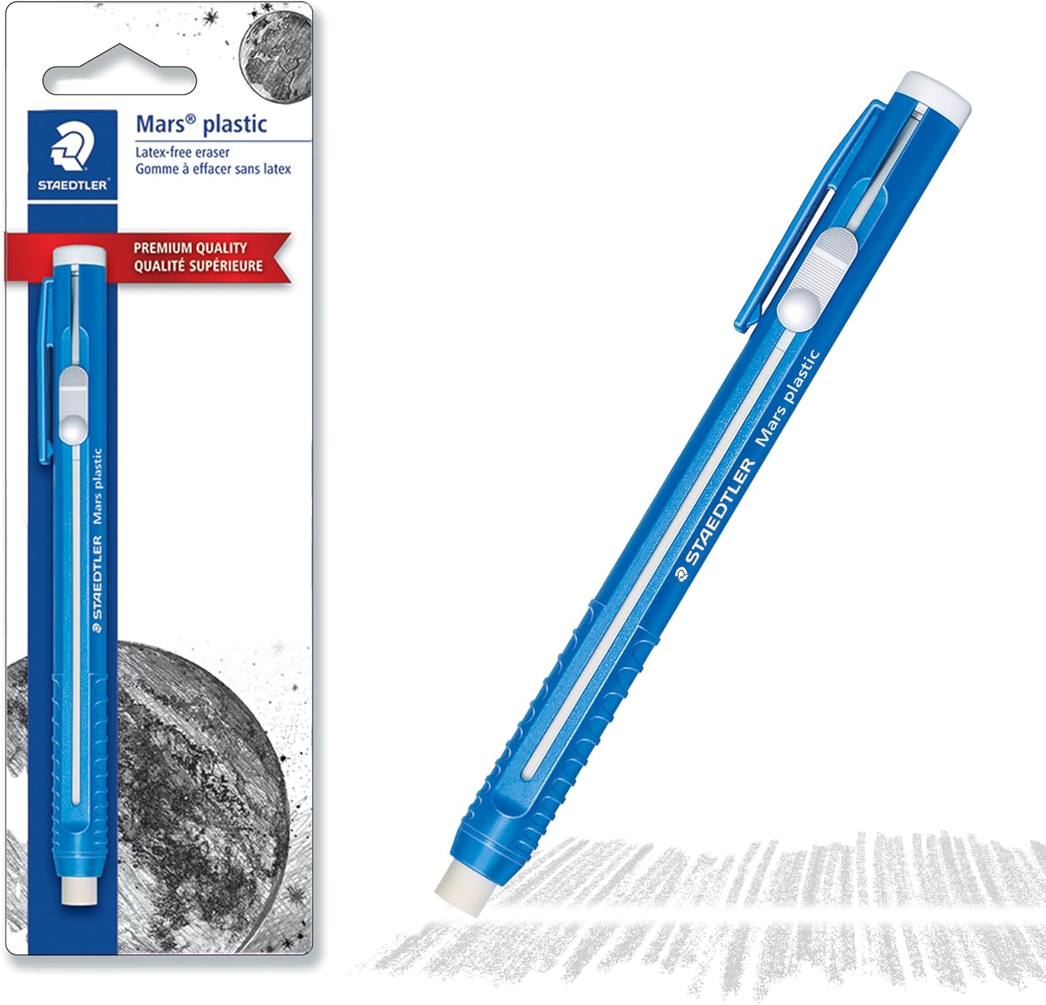 Staedtler Mars Plastic Eraser Refillable Holder, Includes Eraser (52850Bk),Blue