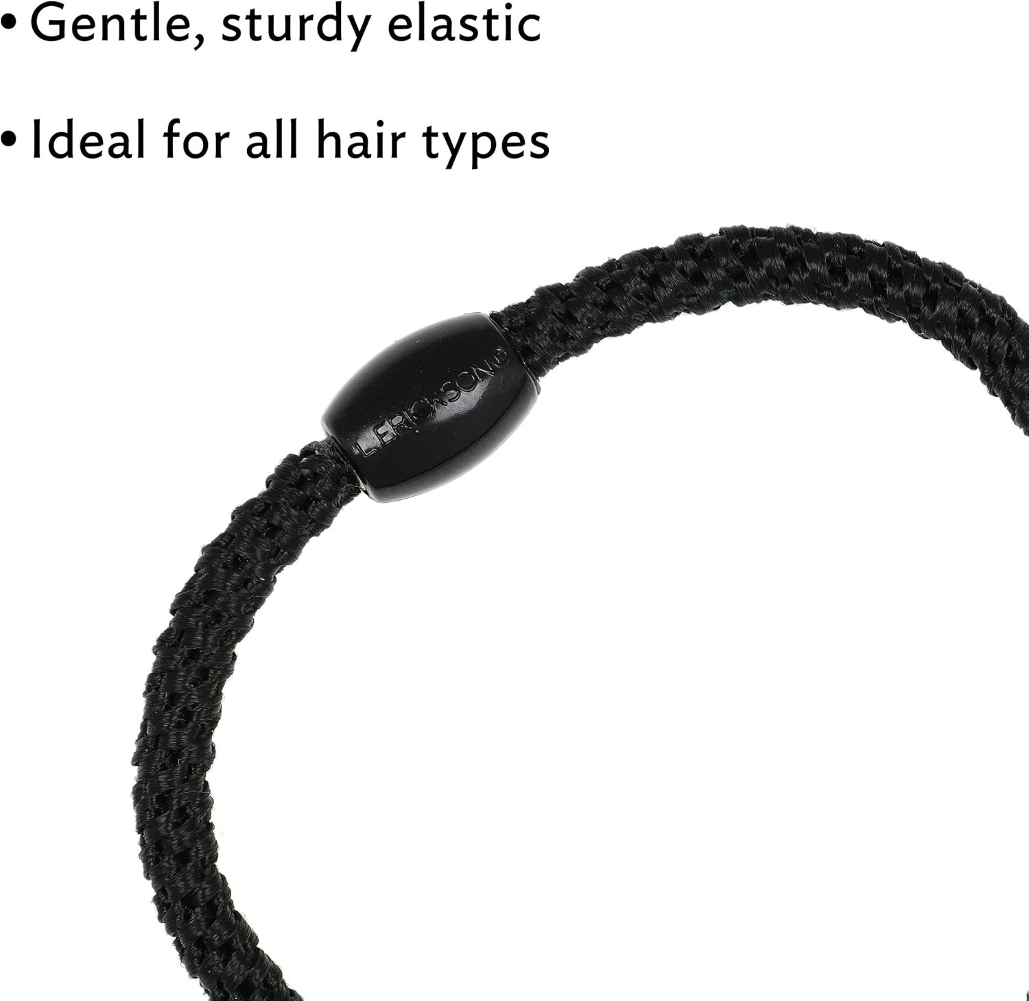 L. Erickson Grab & Go Ponytail Holder, Black, Set of Twelve - Exceptionally Secure with Gentle Hold
