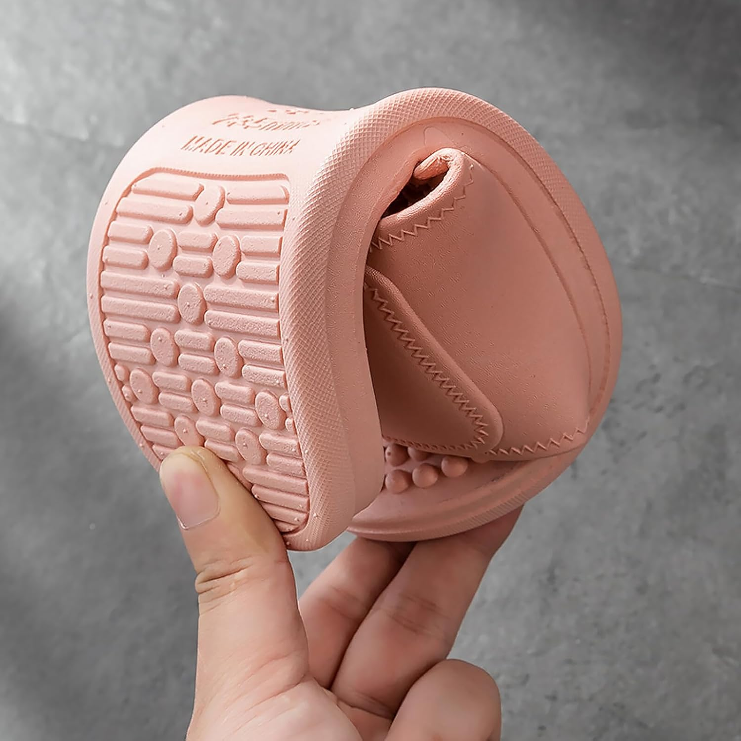 PLAFOPE Foot Care Slippers for Women Indoor Outdoor Lightweight Massage Dots Sole Breathable Hollow Toe Design Household Health Shoes Pink image number 5