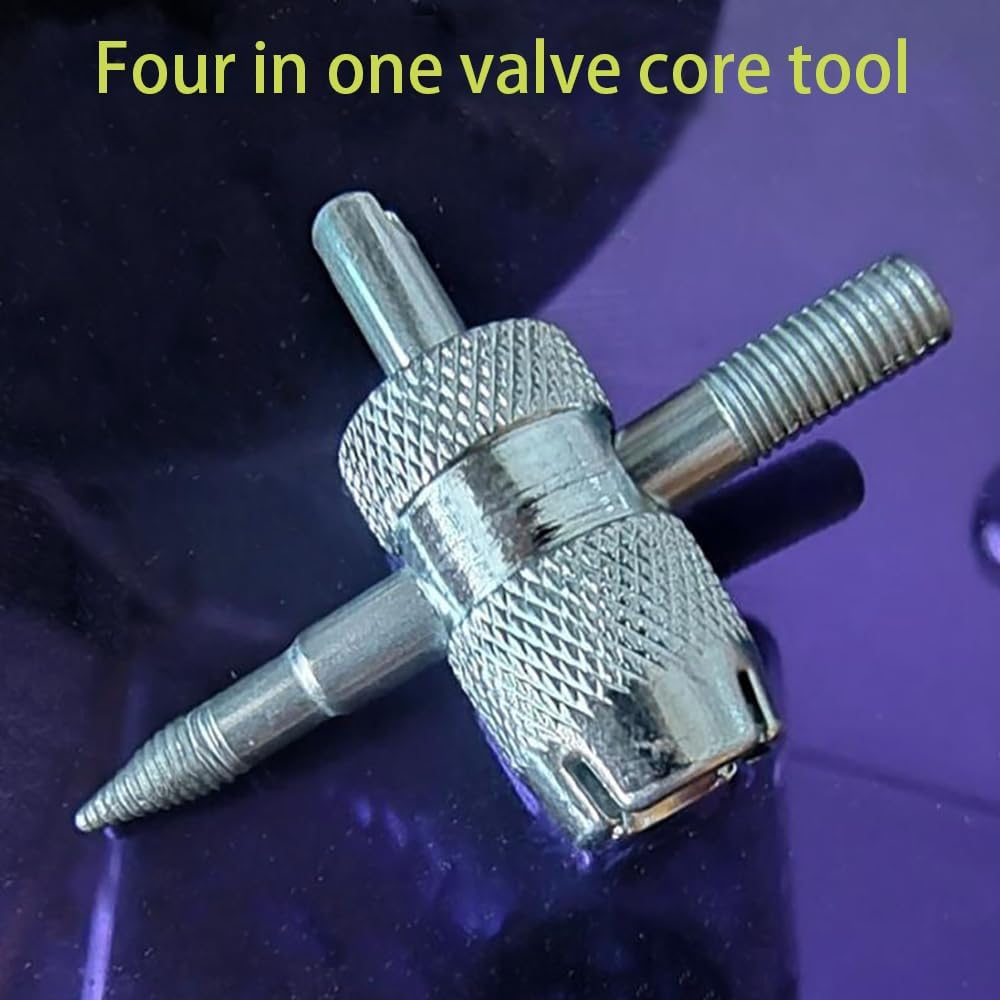 (2Pcs) 4-In-1 Tyre Valve Removal Tool Tire Valve Stem Tool,4-Way Valve Core Tool Tire Valve Tools,Valve Stem Puller Valve Stem Removal Tool for Bicycle Bike Automobile Car,Valve Core Removal Tool image number 1