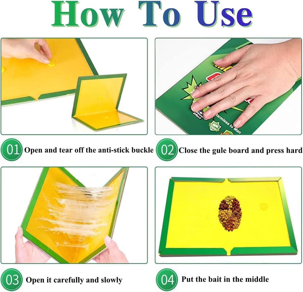 Sticky Traps,Adhesive Board,Suitable for Various Traps,Super Strong Adhesive Pad,Efficient Foldable Adhesive Trap Board,Indoor,Outdoor Garage Kitchen Garden Traps(10Pack) image number 3