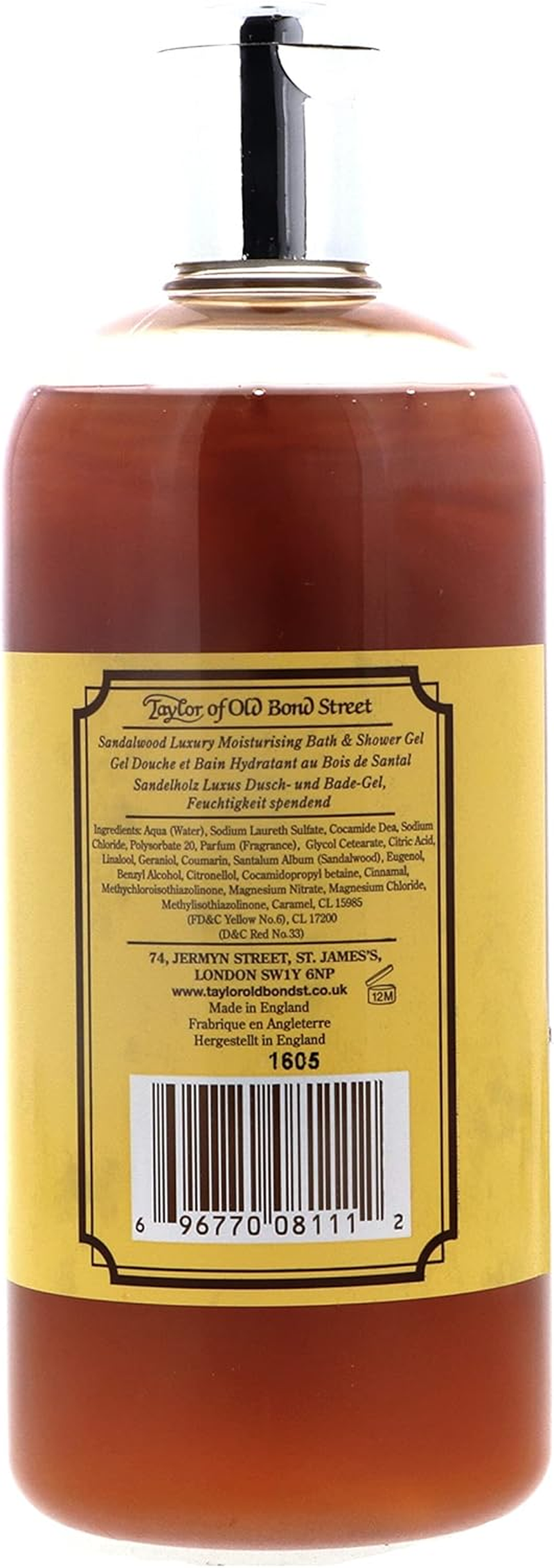 Taylors Sandalwood Bath & Shower Gel 500Ml image number 1