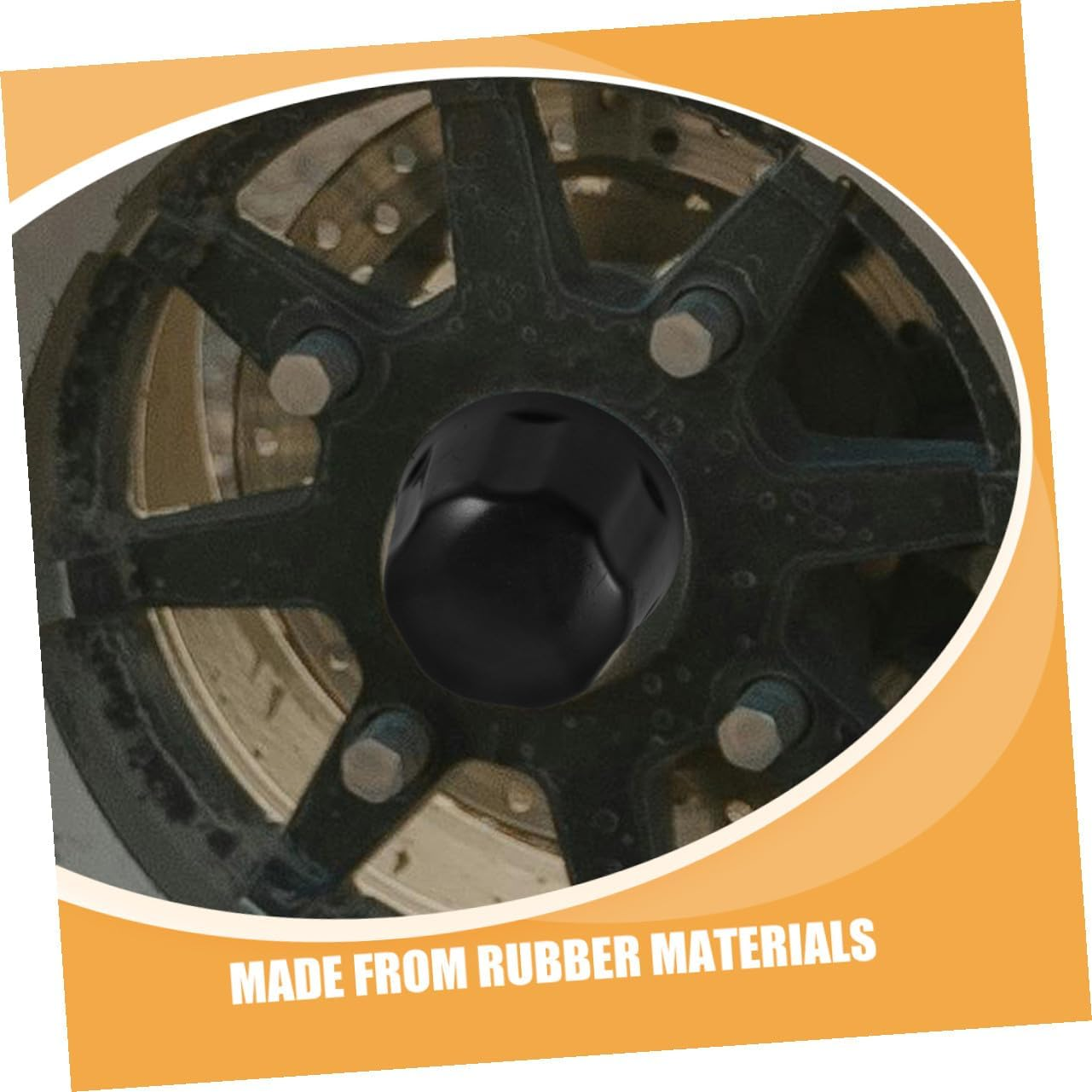 Mobestech 2Pcs ATV Wheel Covers Rubber Wheel Rim Caps for ATV Tire Rim Protection