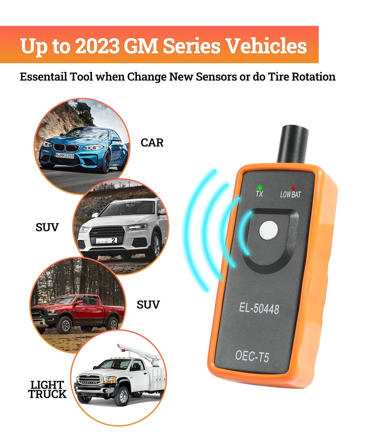 Zlirfy Universal TPMS Relearn Tool,System Programming Training,Oec-T5 Tire Pressure Monitor System Activation Tool,Automotive Tire Sensor Reset Tool,El-50448 TPMS Reset Tool image number 2