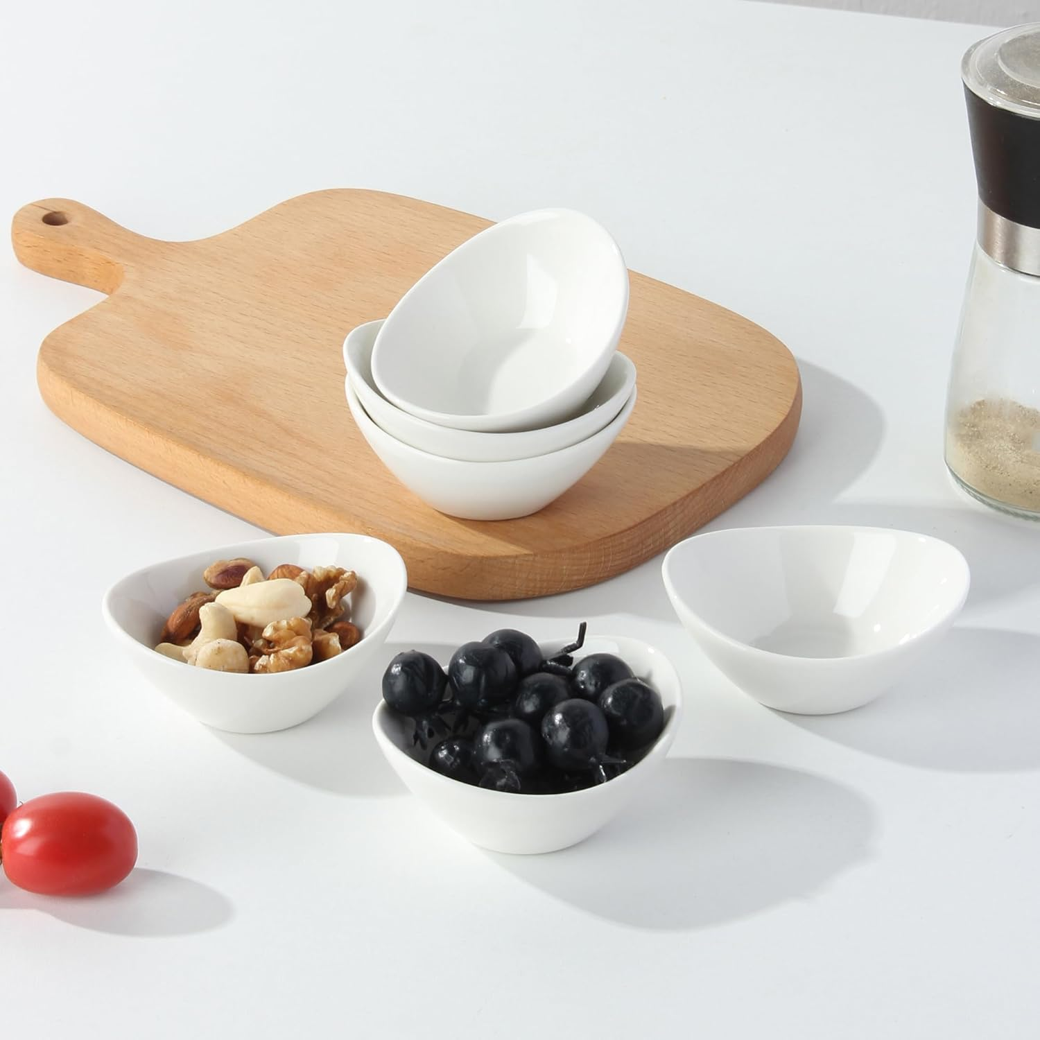 Ceramic Dip Mini Bowls, 12 PCS Soy Sauce Dish, White Dipping Sauce Bowls/Dishes, Mini Serving Bowl for Side Dish, BBQ, Ketchup, Sushi Sauce, Charcuterie Condiment - 1.7Oz image number 4